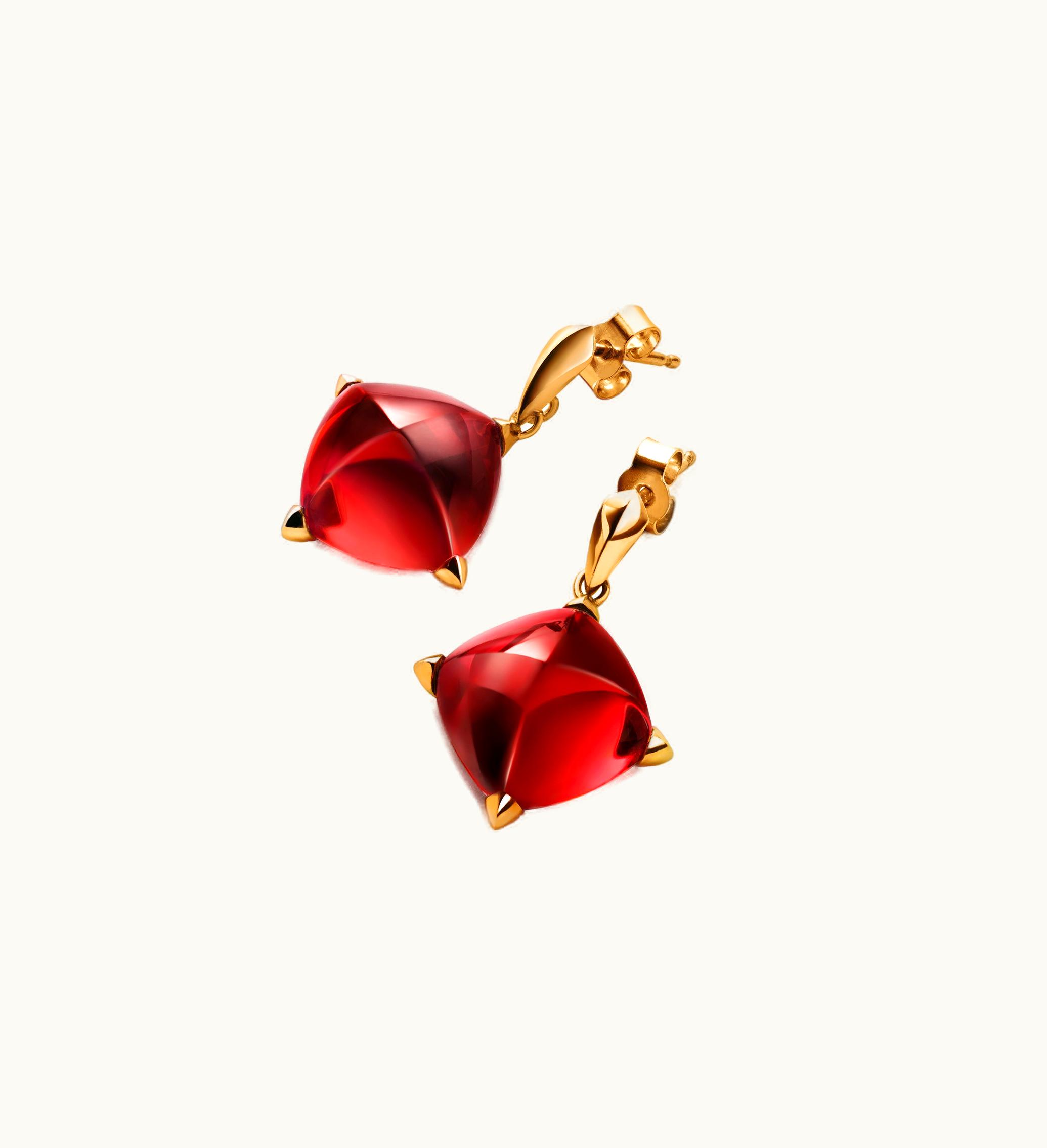 Baccarat Baccarat Médicis Gold Plated Earrings Red Mirror