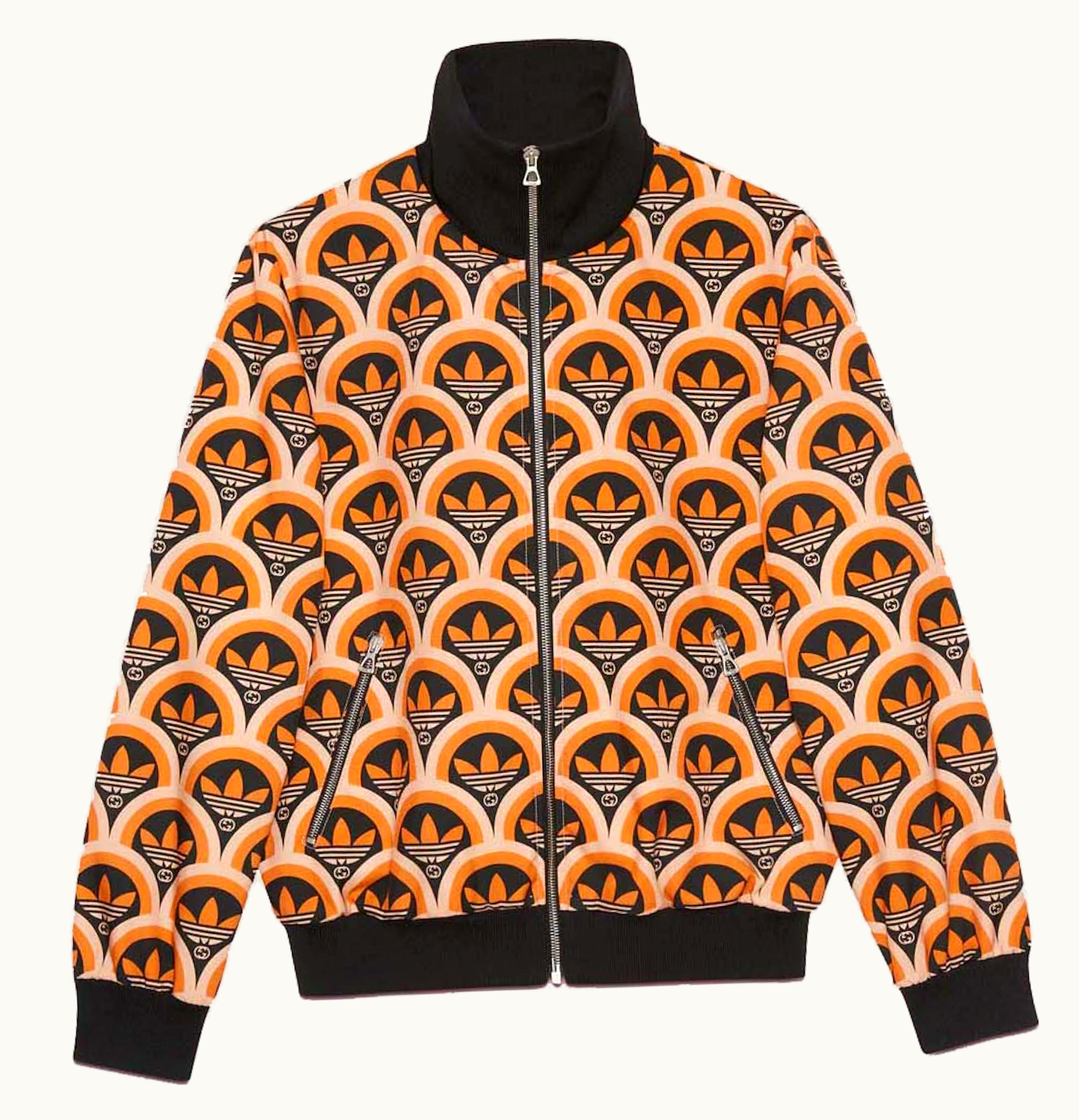 Gucci Gucci x adidas Trefoil Print Jacket Orange Black