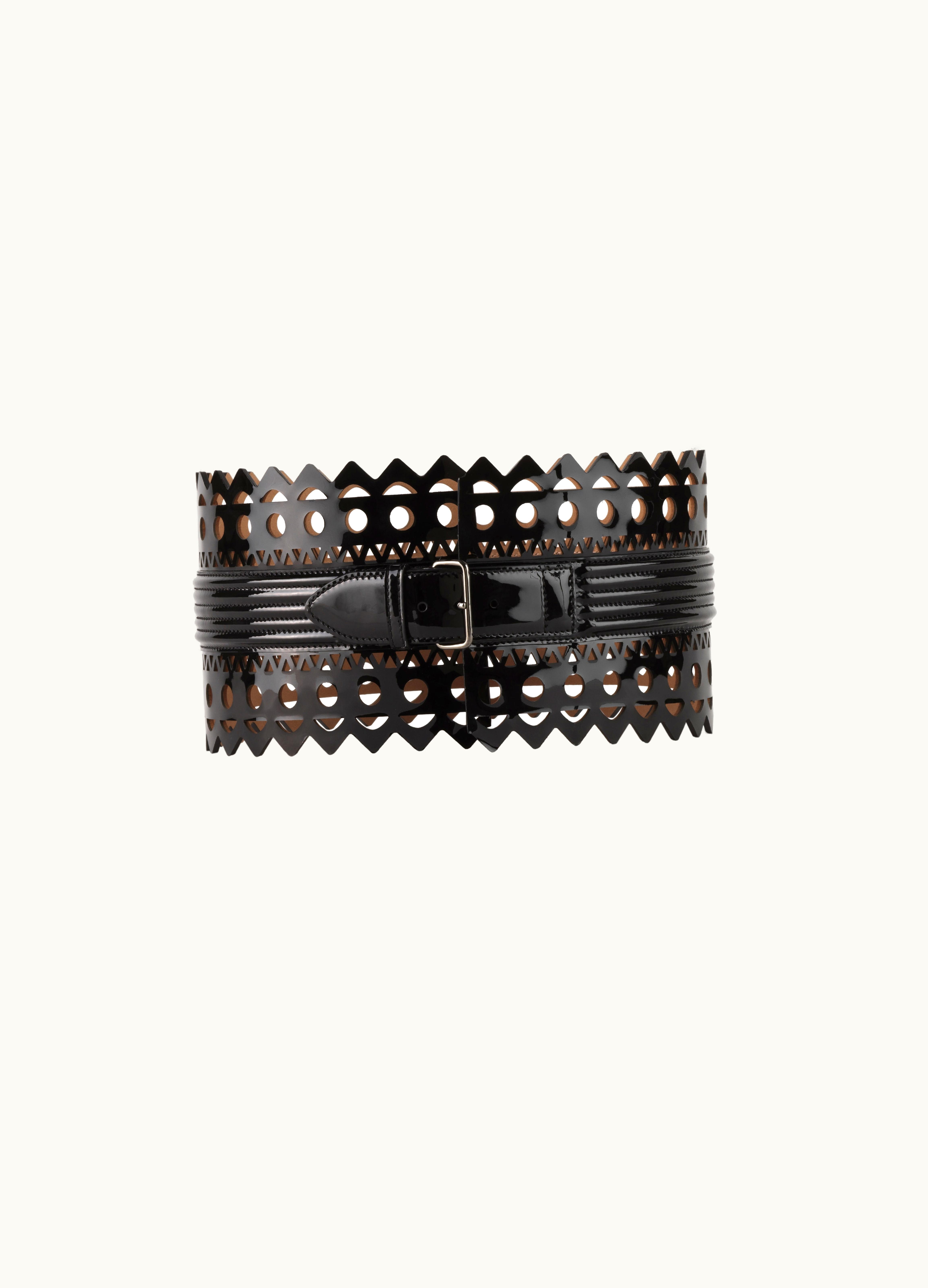Alaia Alaia Black Small Corset Belt Vienne Wave Calfskin