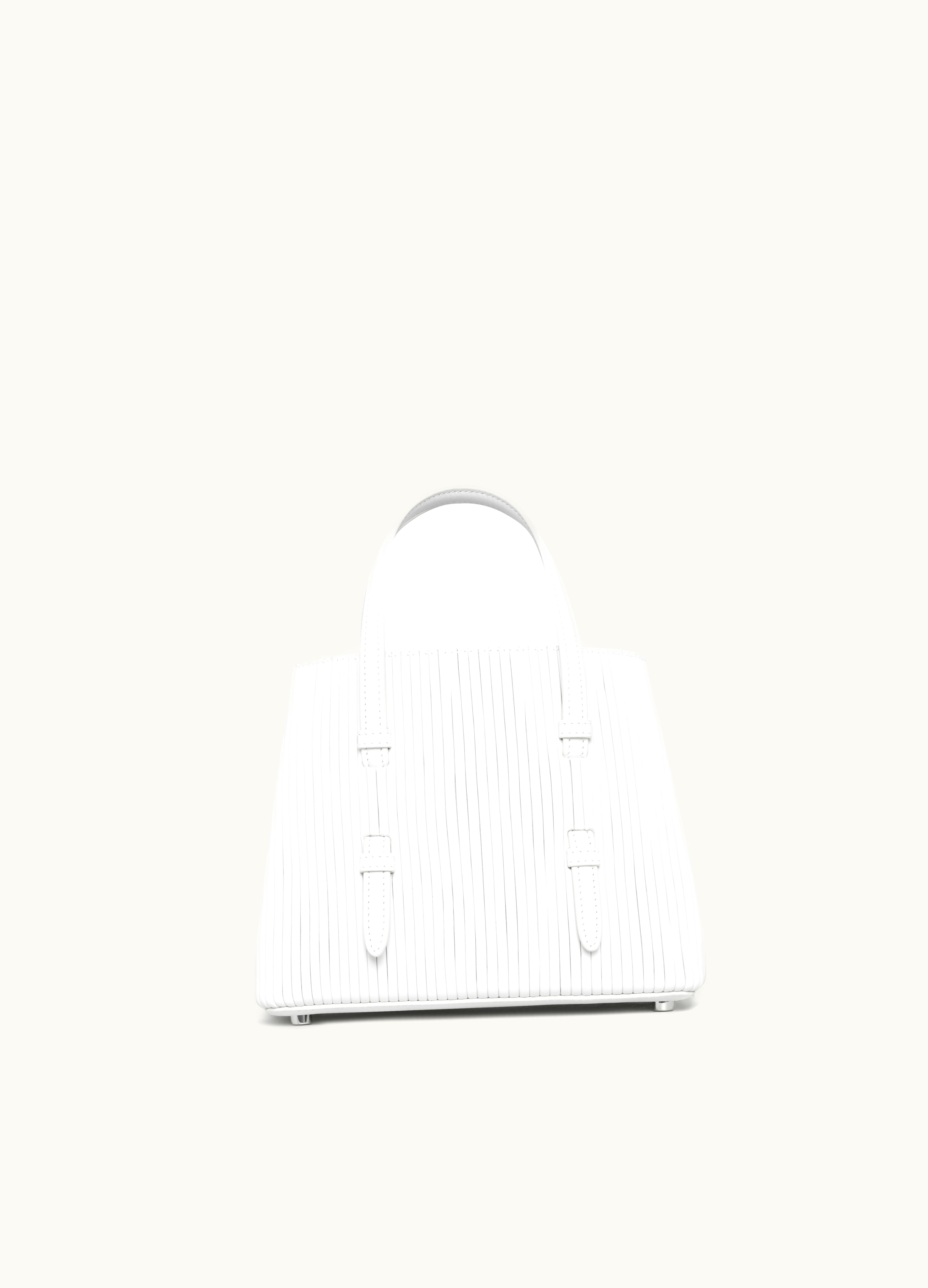 Alaia Alaia Women's White Mina 20 Bag In Vertical Leather