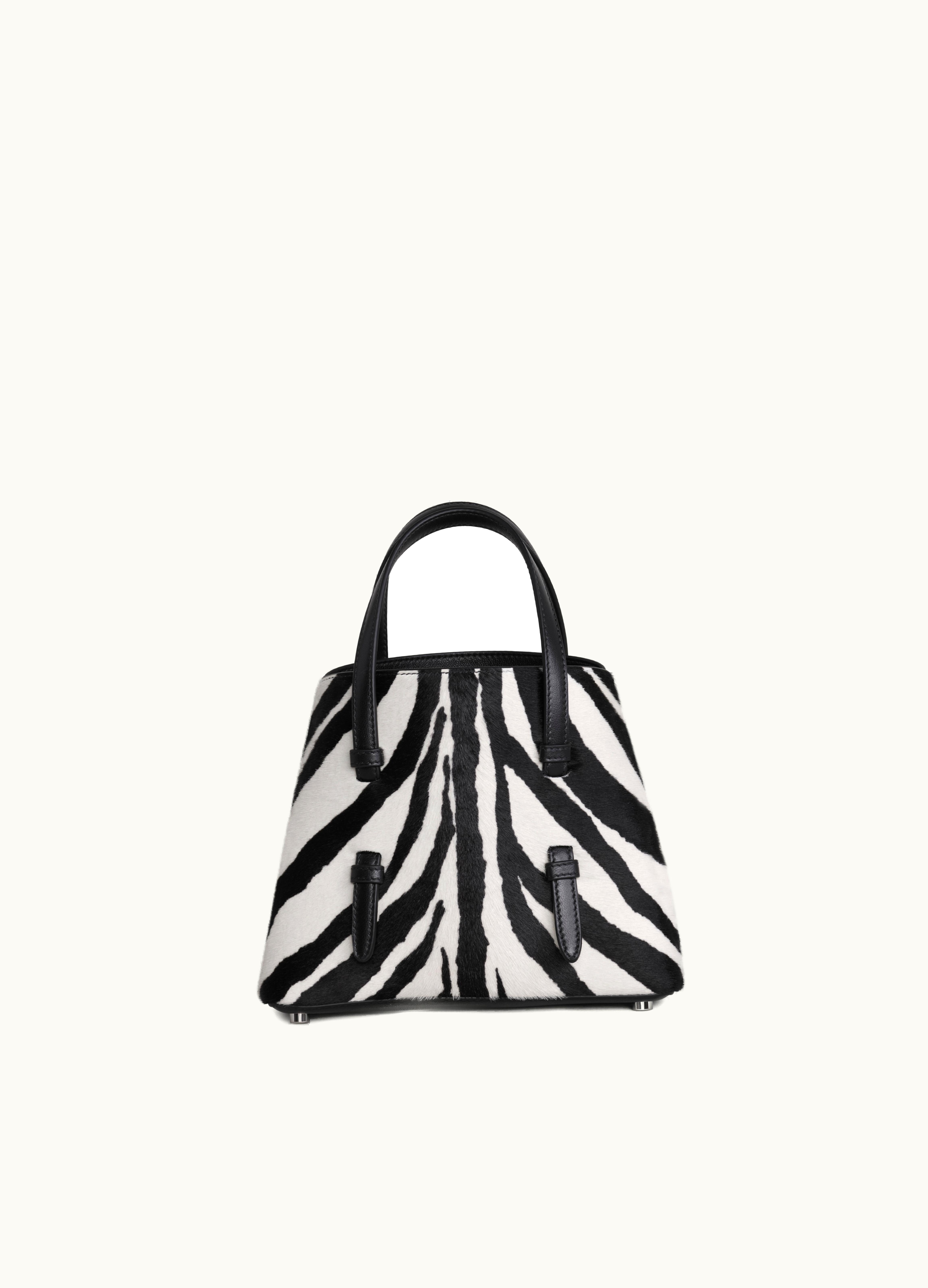 Alaia Alaia Women's Black Mina 20 Bag In Zebra Print On Hairy Calfskin