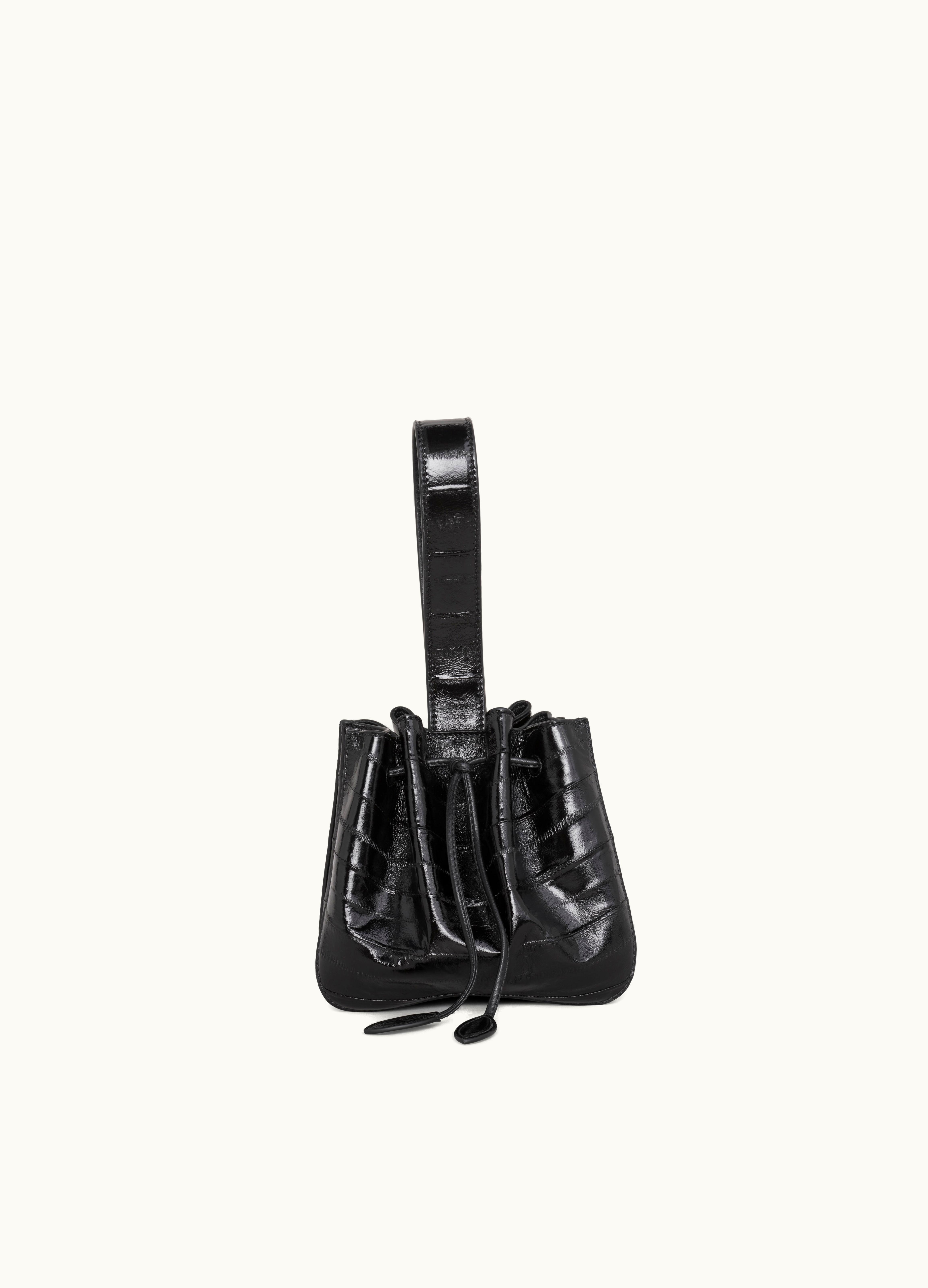 Alaia Alaia Black Rose Marie Calfskin Wristlet Bag