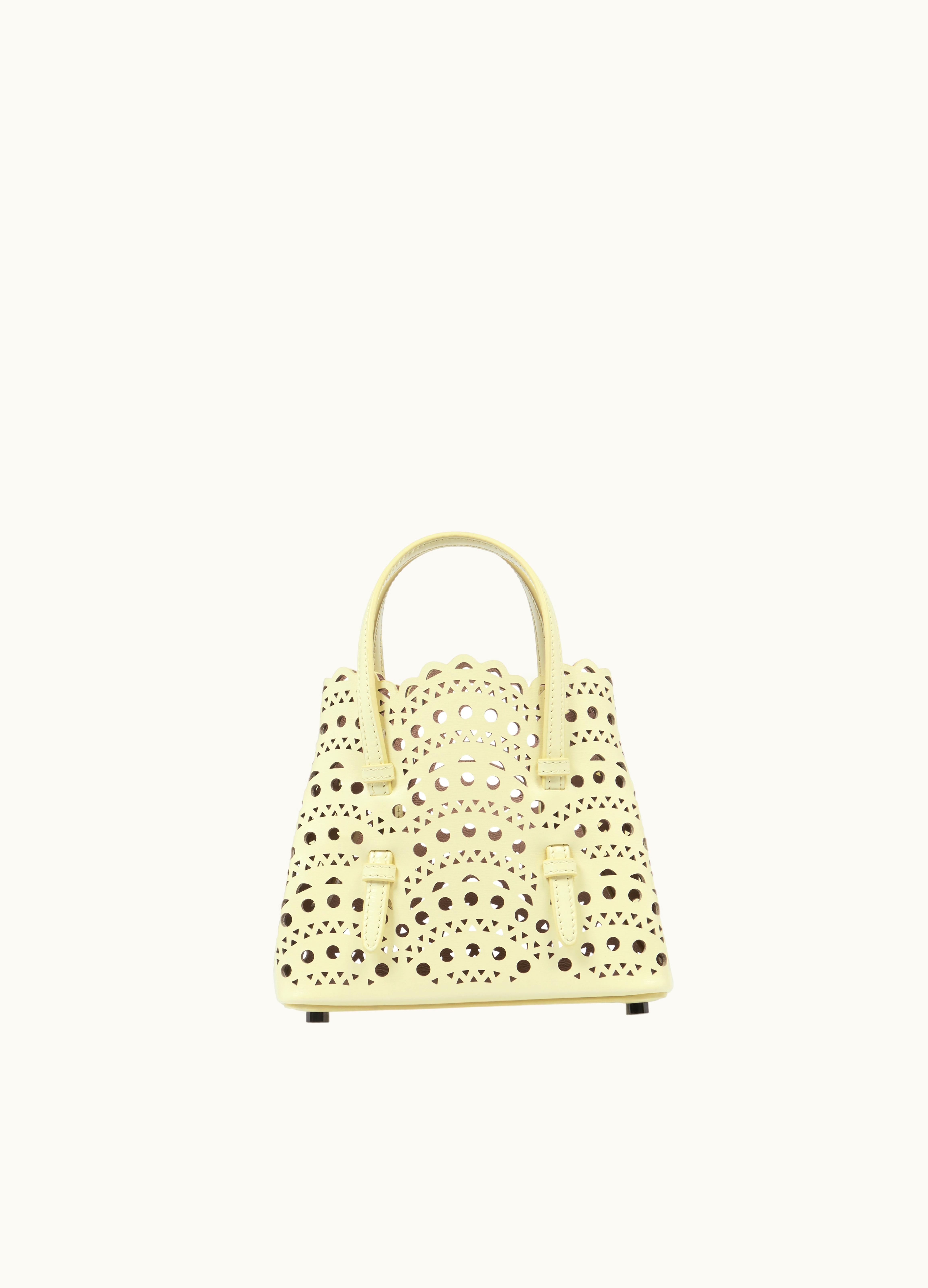 Alaia Alaia Yellow Mina 16 Bag In Vienne Wave Lux Calfskin