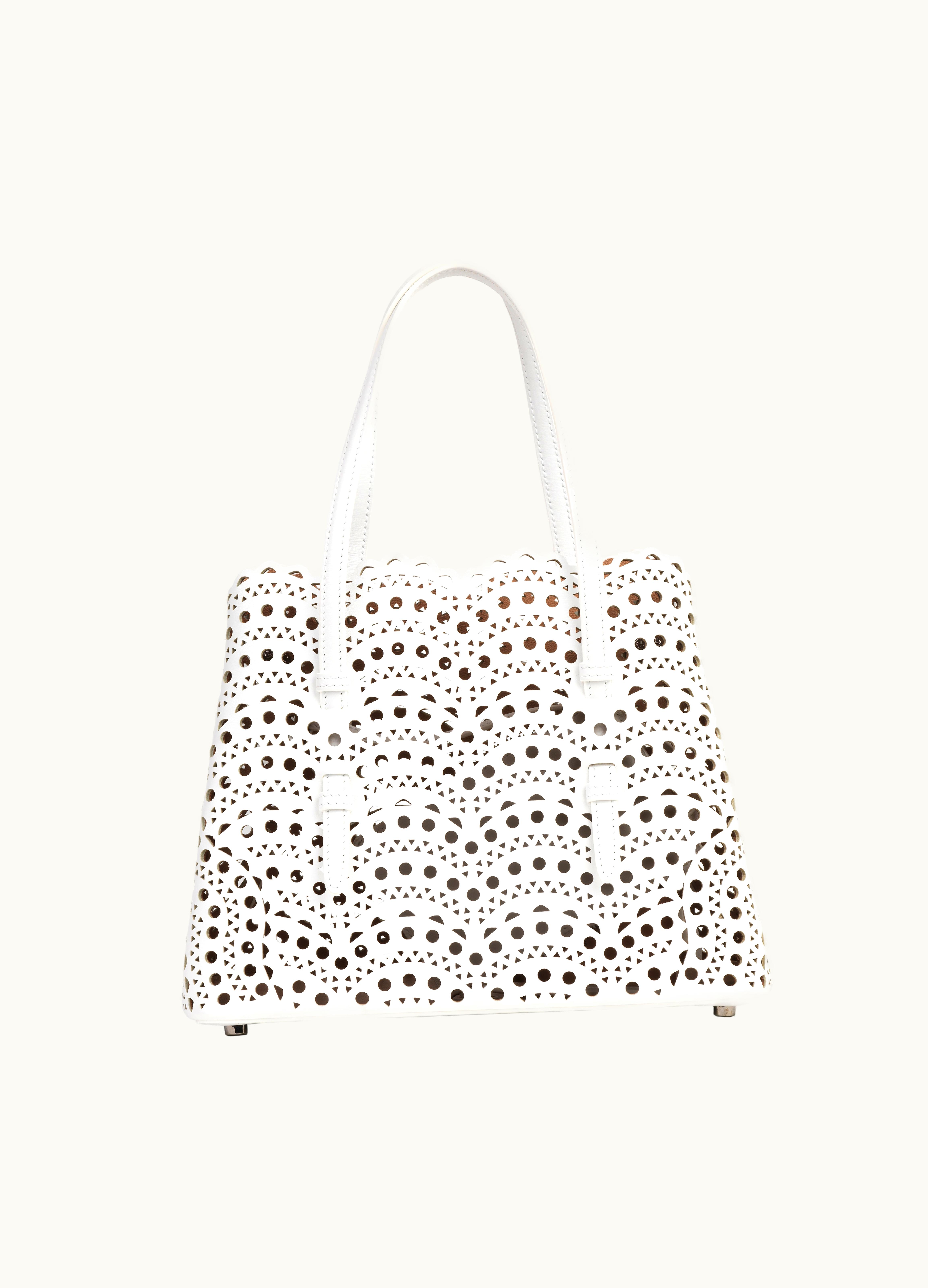 Alaia Alaia Women's Optic White Mina 25 Bag In Vienne Wave Calfskin