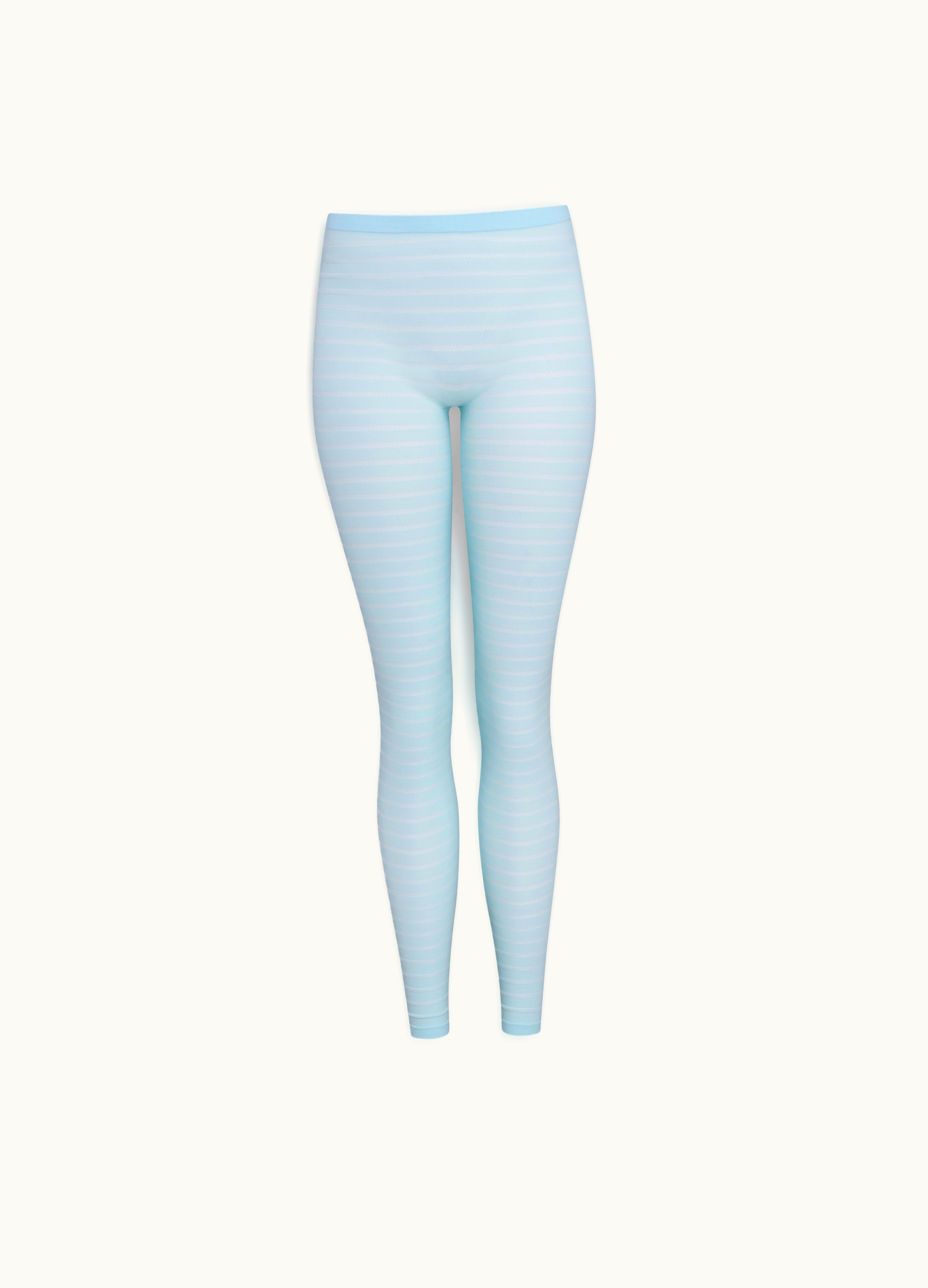 Alaia Alaia Sheer Stripes Blue Bodycon Legging