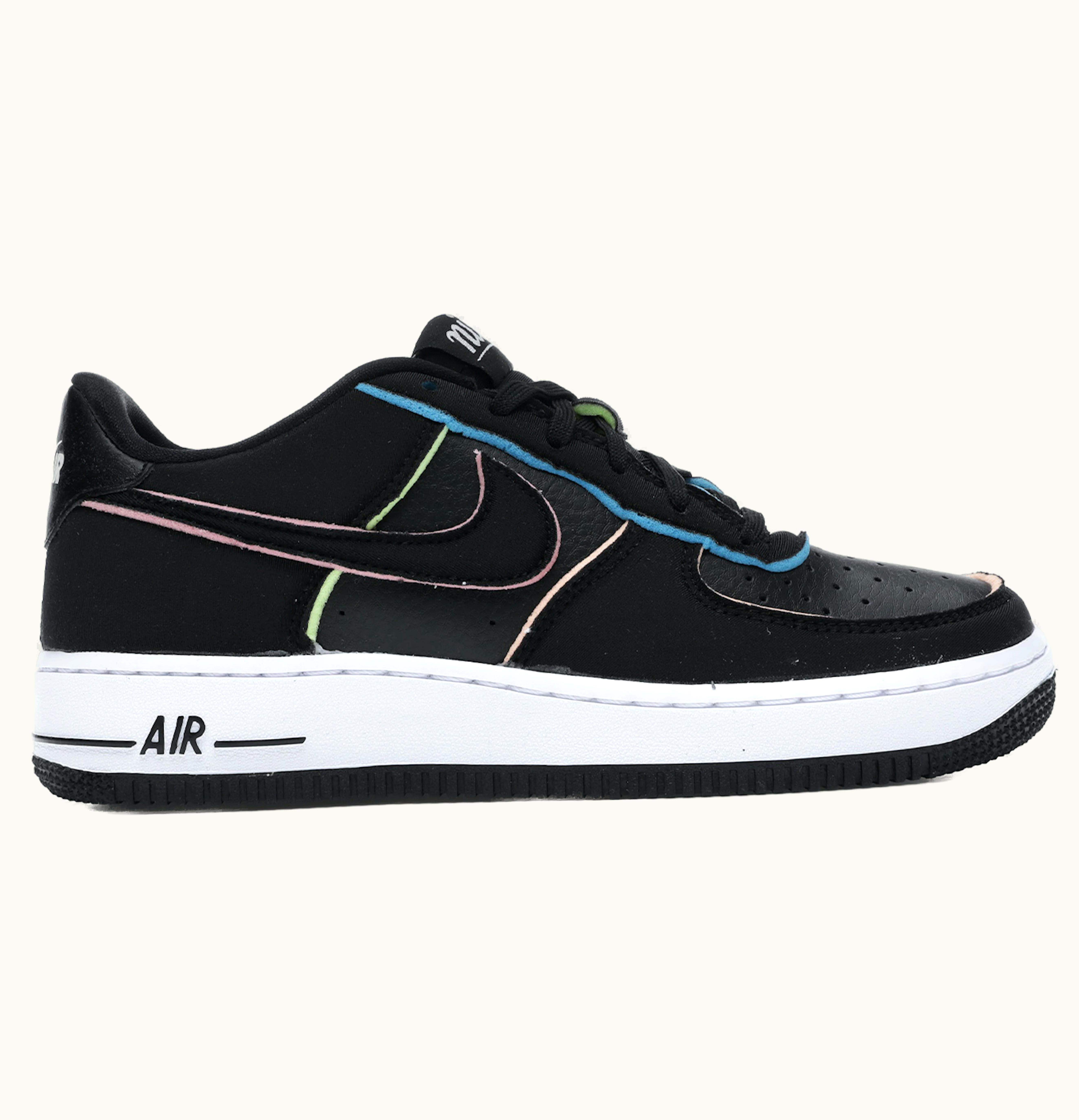 Nike Nike Air Force 1 Low Black Pink Barely Volt GS