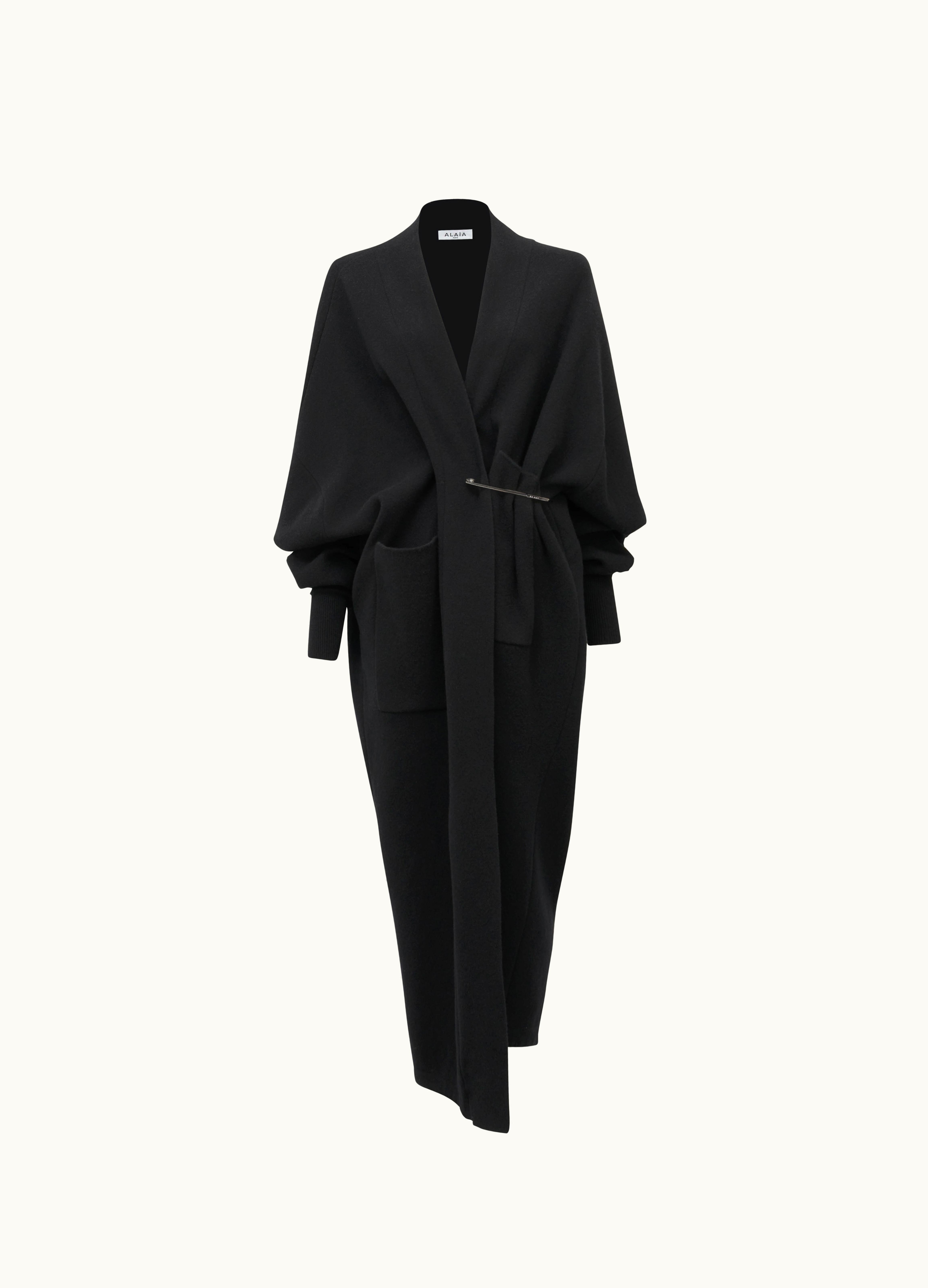 Alaia Alaia Women's Black Boiled Cashmere Coat
