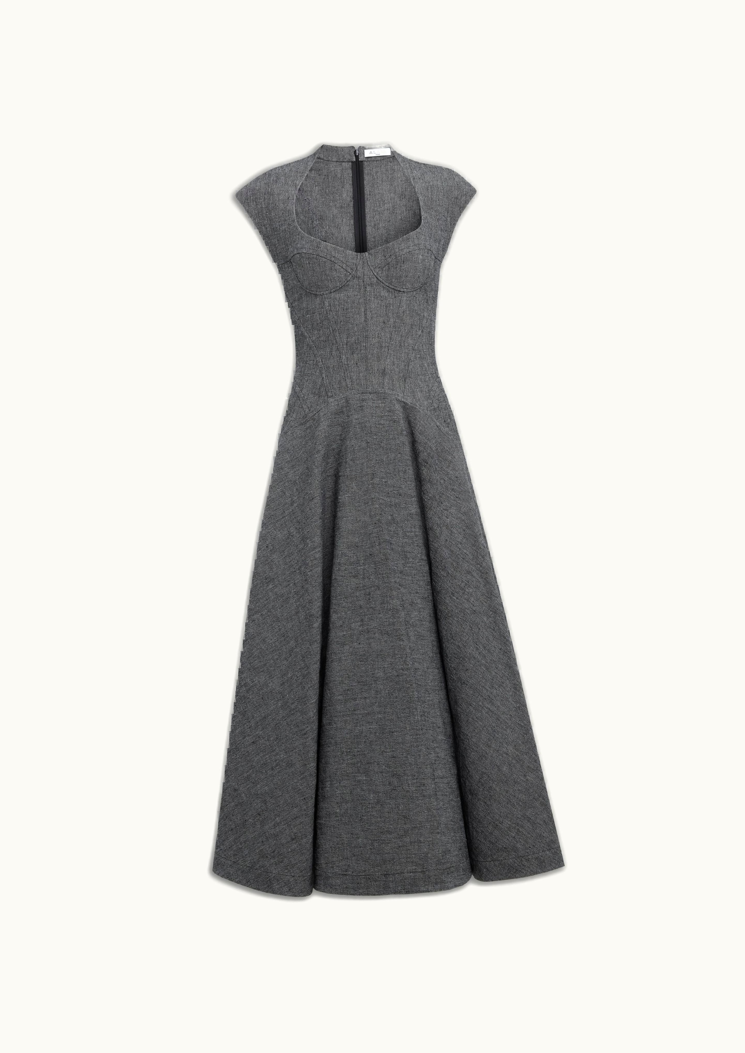Alaia Alaia Women's Grey Corset Flared Dress