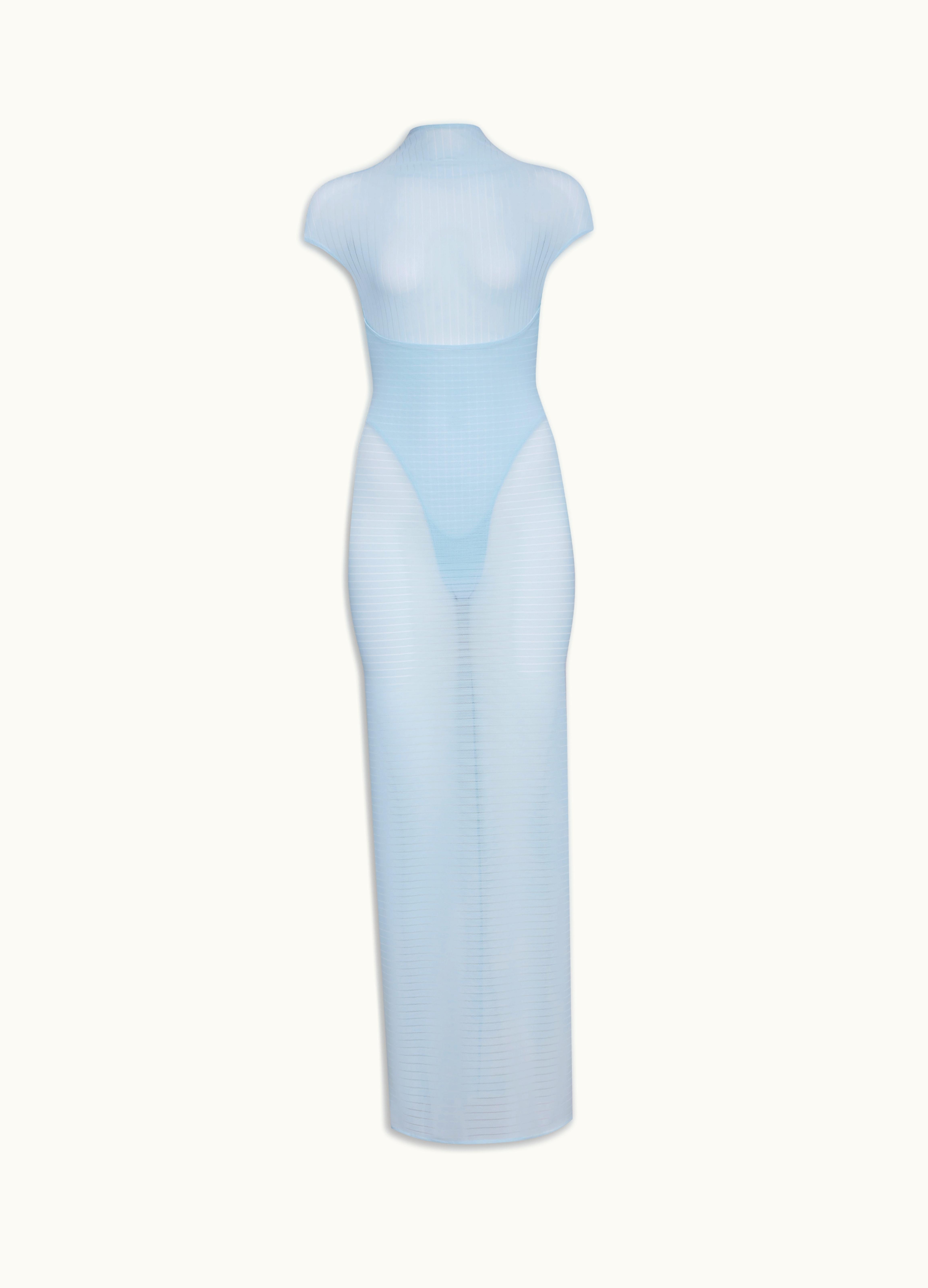 Alaia Alaia Women's Blue Sculpting Corset Dress