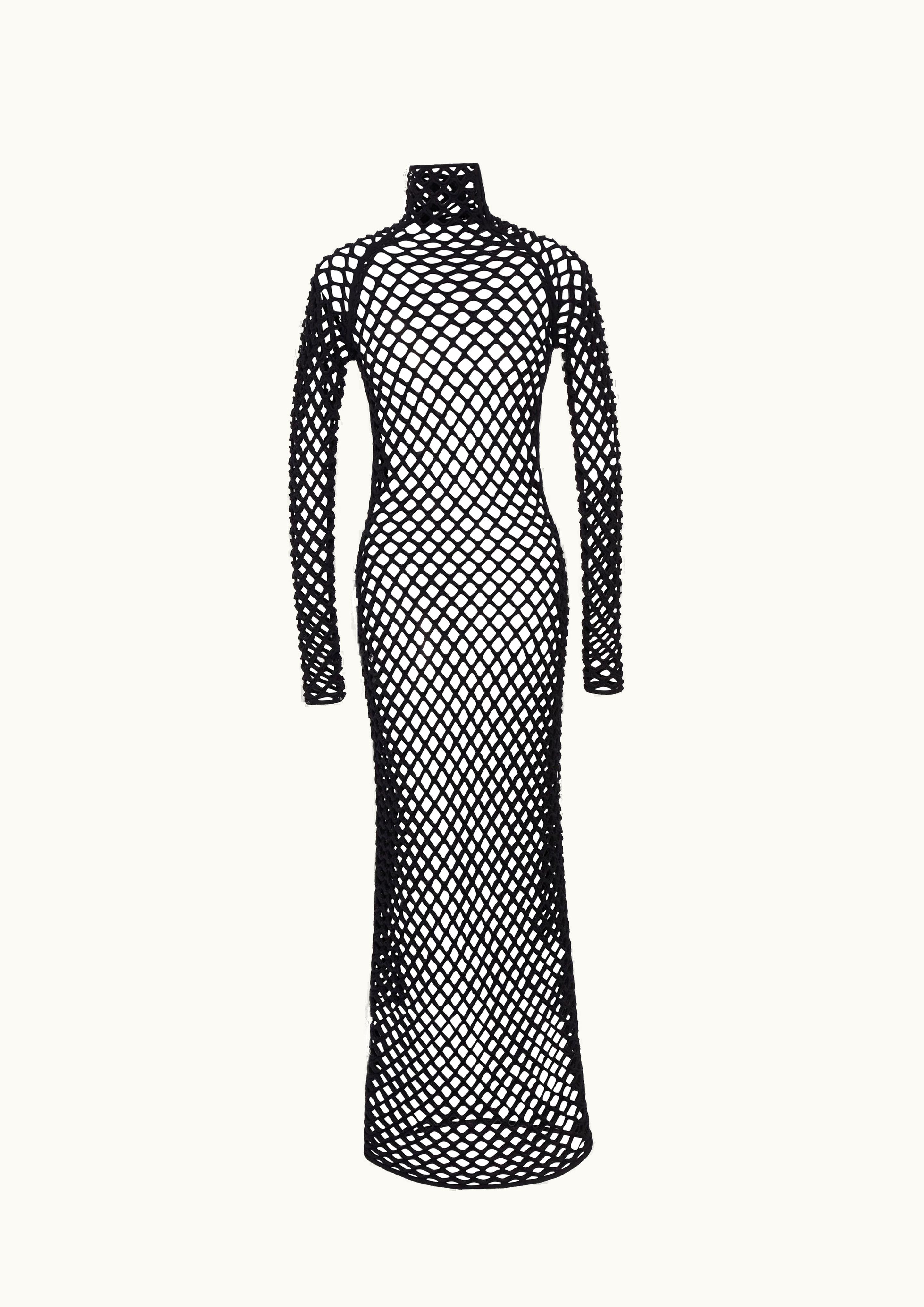 Alaia Alaia Women's Black Cage Knit Tube Dress