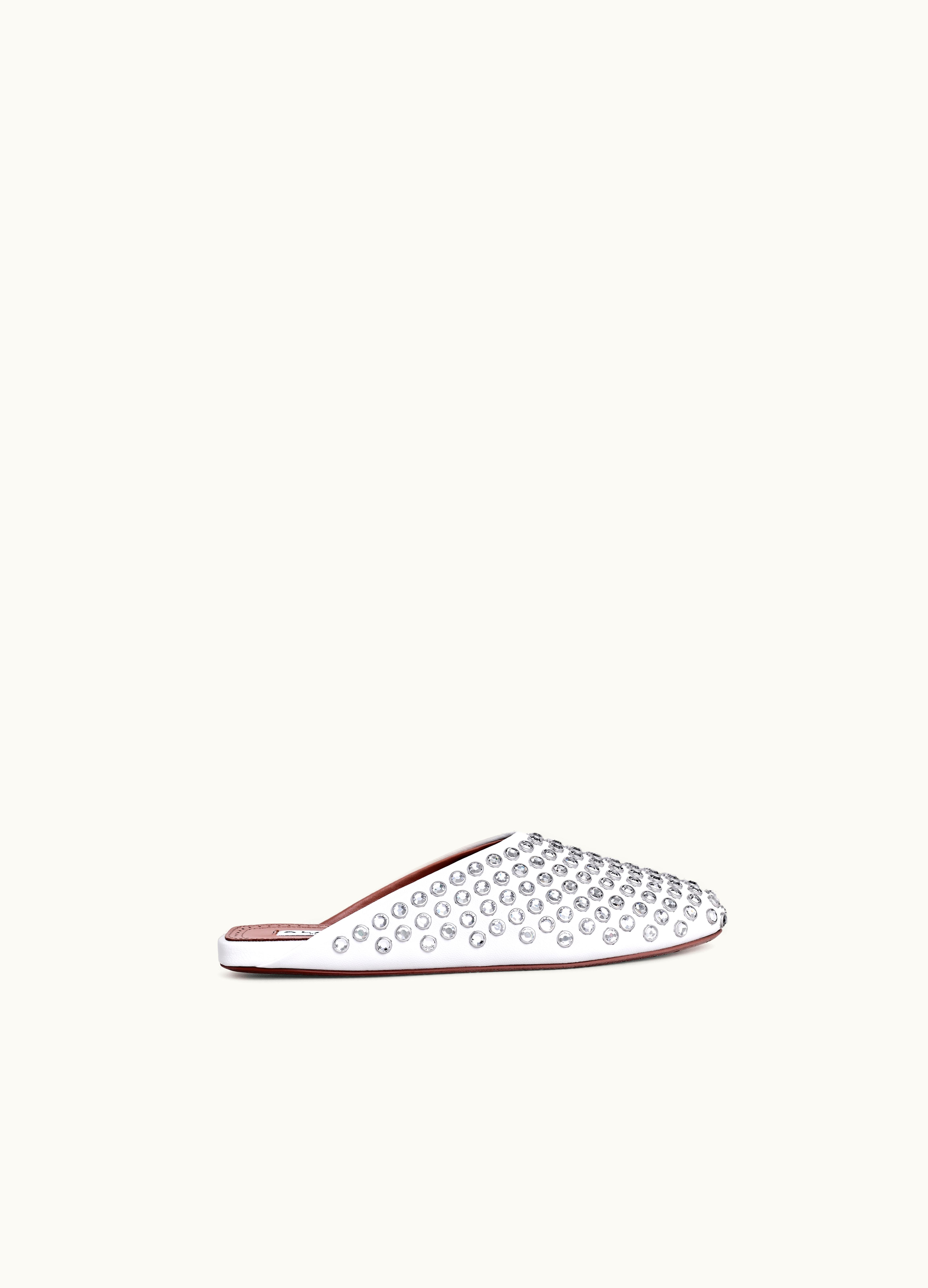 Alaia Alaia Women's White Strass Lambskin Mules