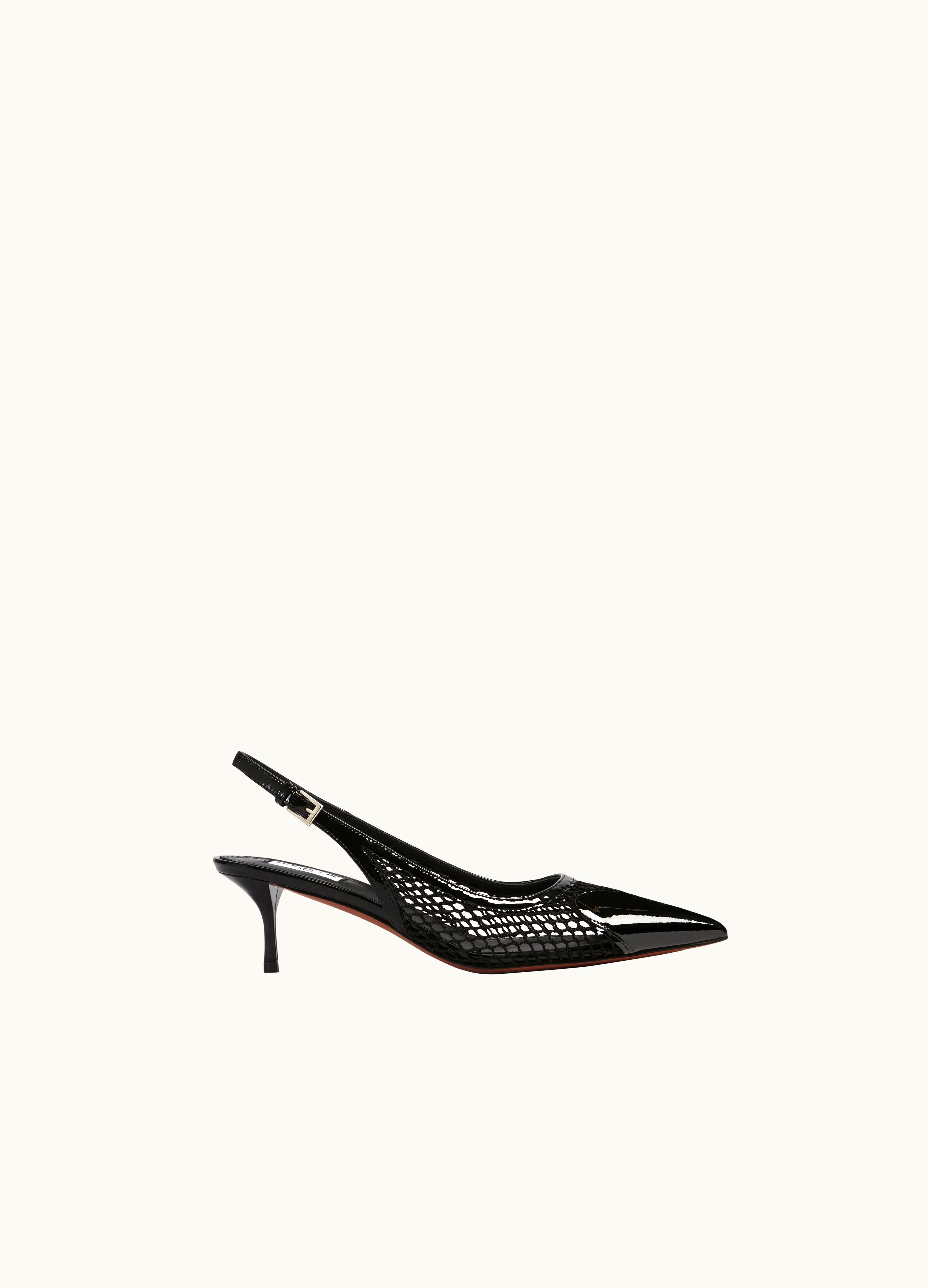 Alaia Alaia Women's Black Le Cœur Slingbacks In Fishnet