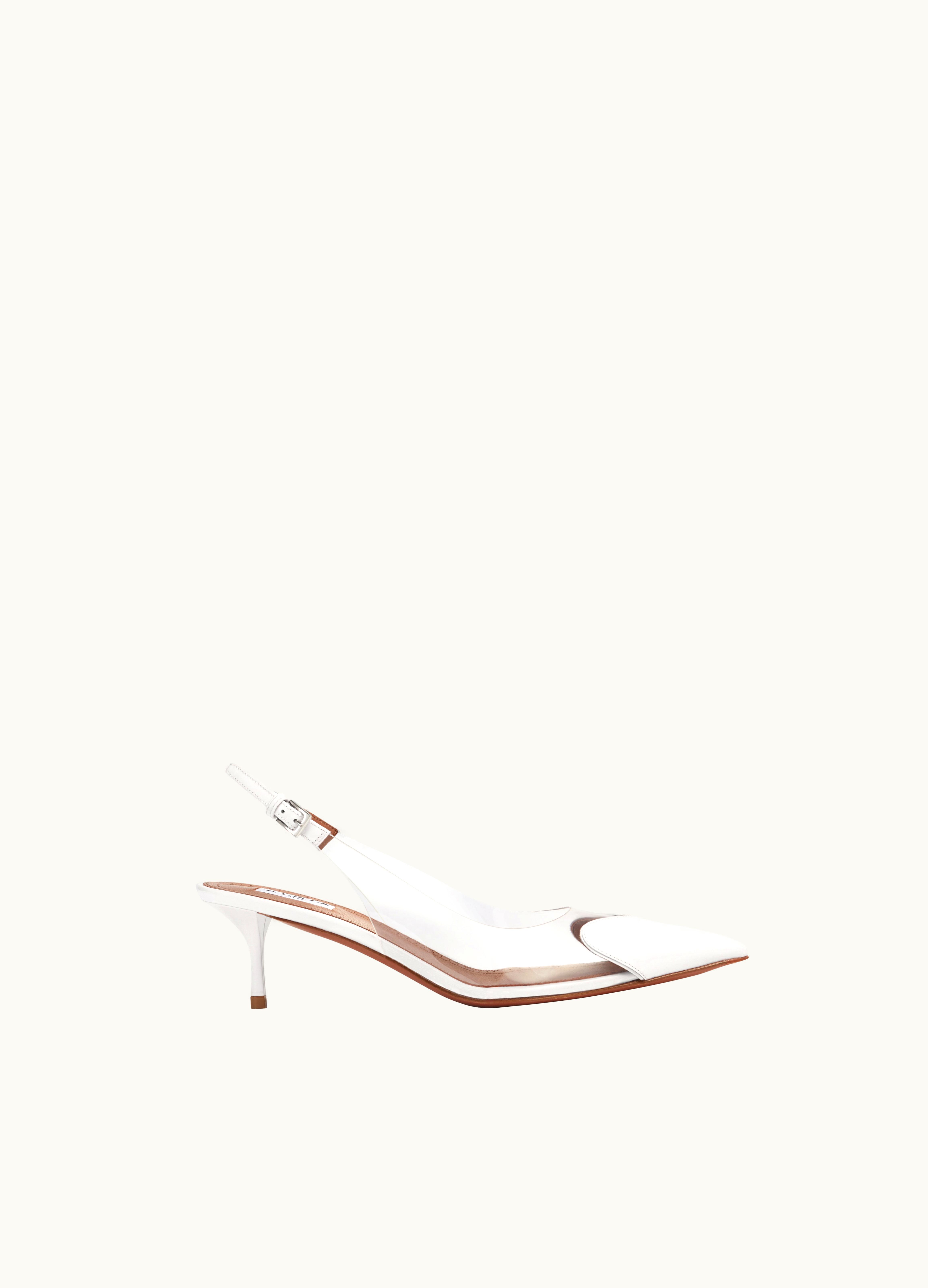 Alaia Alaia Women's White Le Cœur Slingbacks In Patent Lambskin