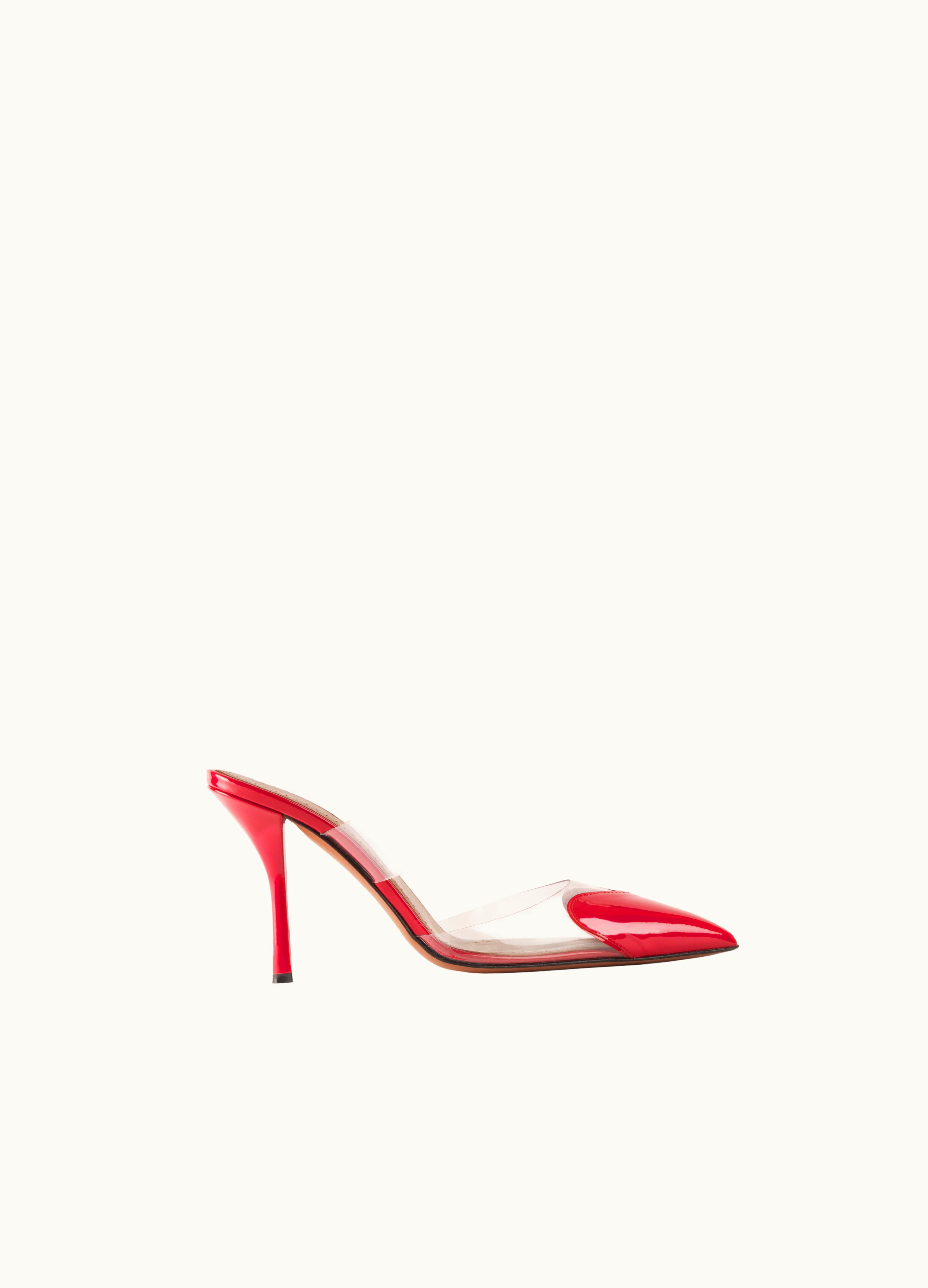Alaia Alaia Women's Lacquer Red Le Cœur Mules In Patent Calfskin