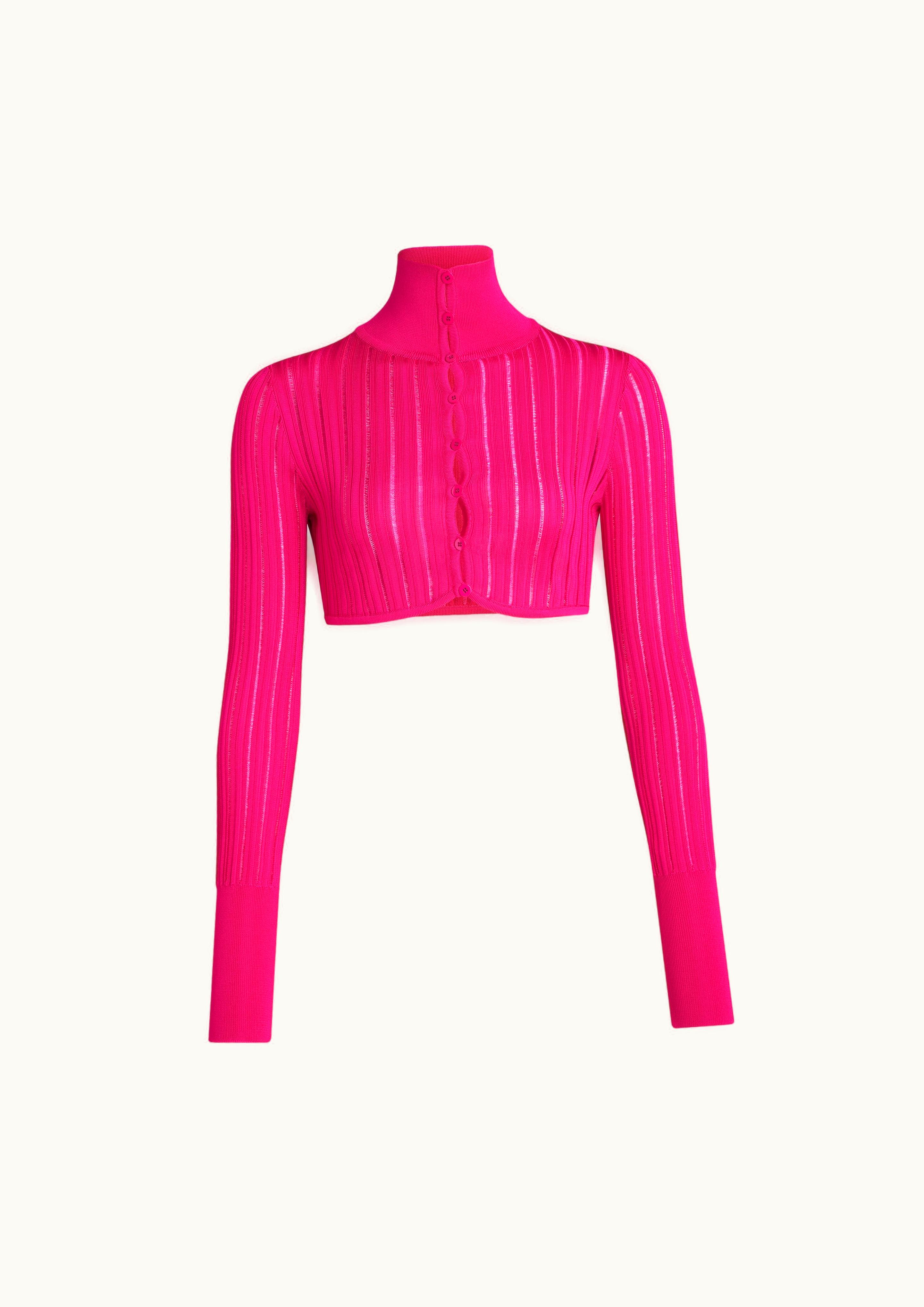 Alaia Alaia Women's Pink Shiny Crinoline Cardigan