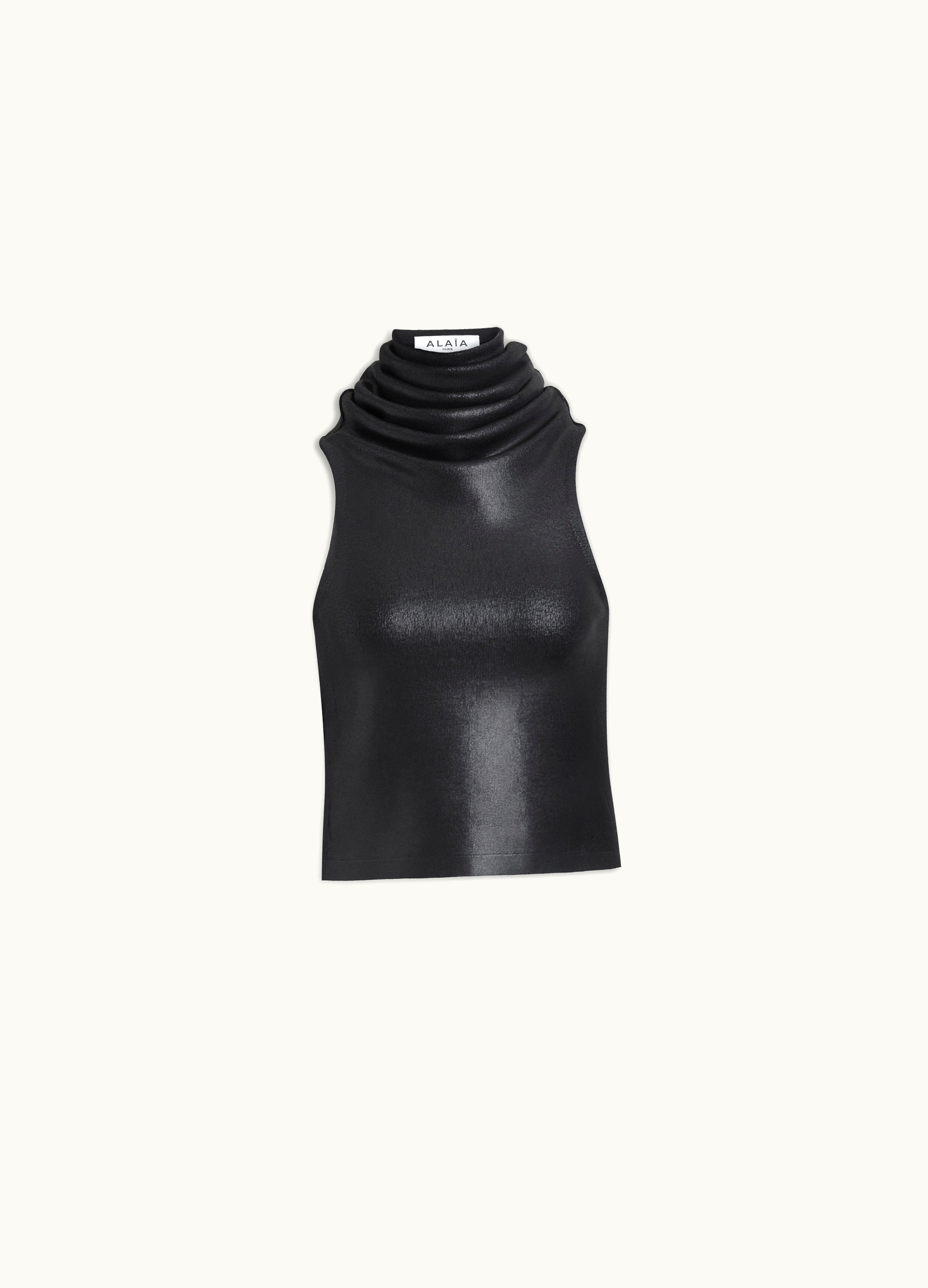 Alaia Alaia Women's Black Hooded Leather Top