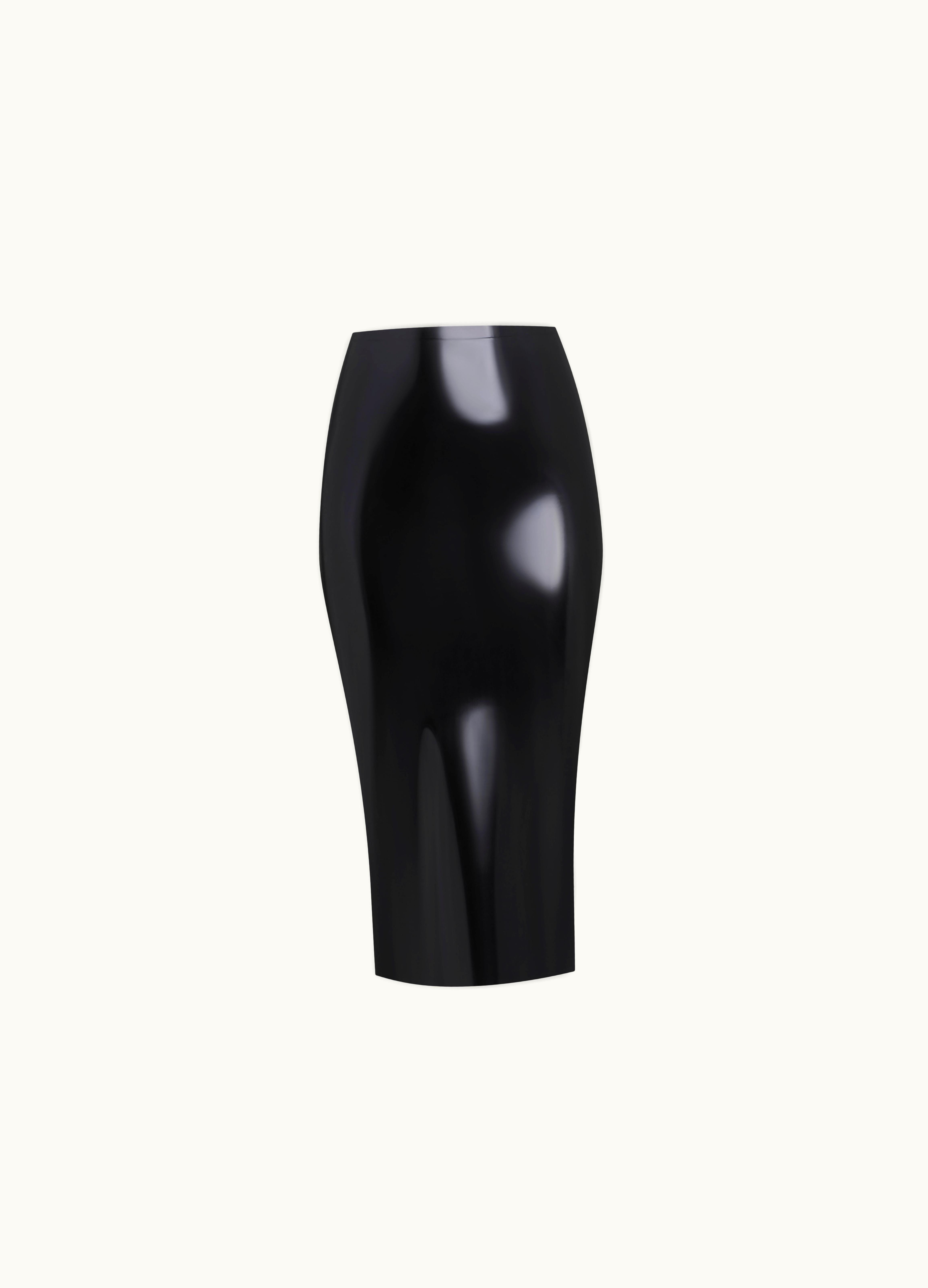 Alaia Alaia Bodycon Print Latex Pencil Skirt