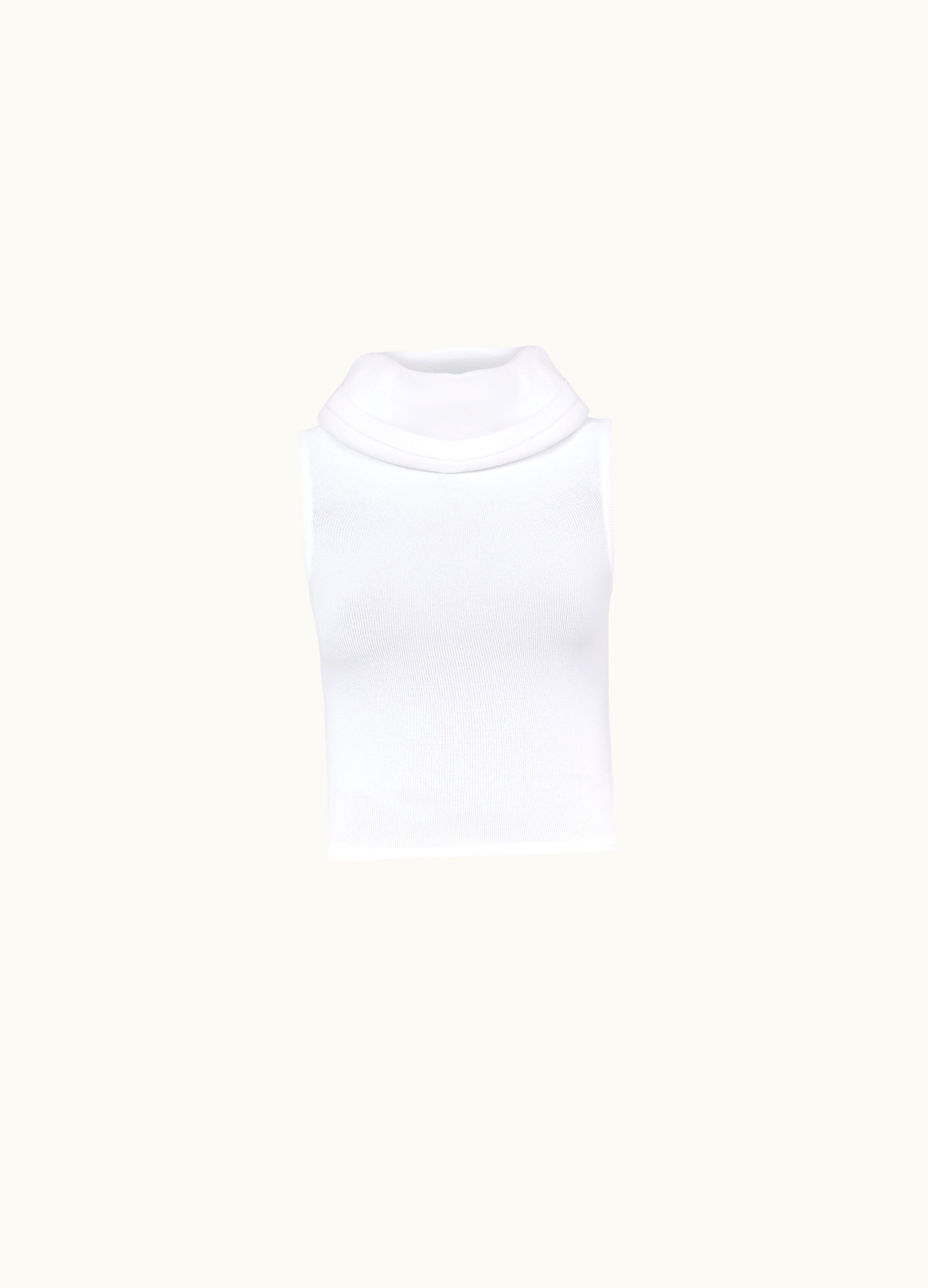 Alaia Alaia Women's White Crop Hooded Top
