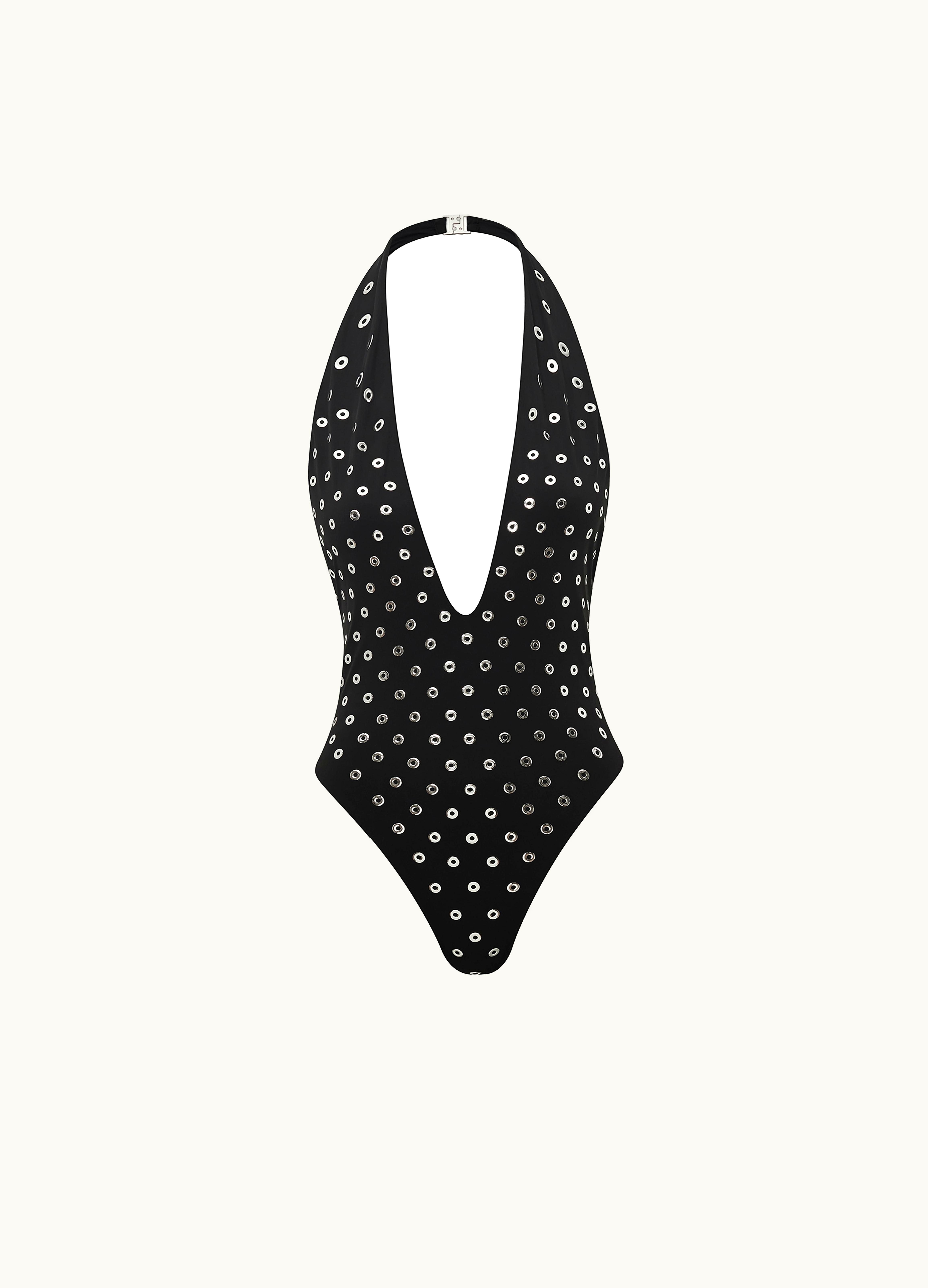 Alaia Alaia Women's Black Eyelet Swimsuit In Jersey