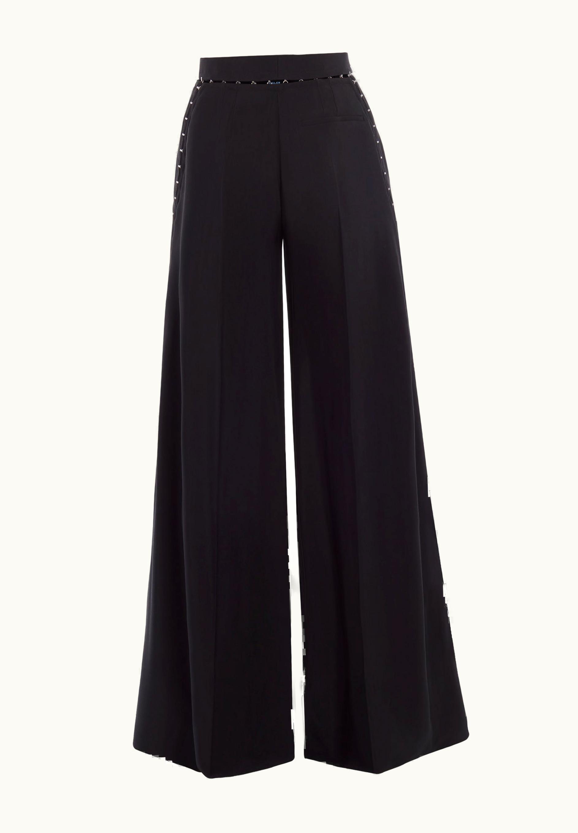 Mugler Mugler Black Hook & Eye wide-leg Trousers