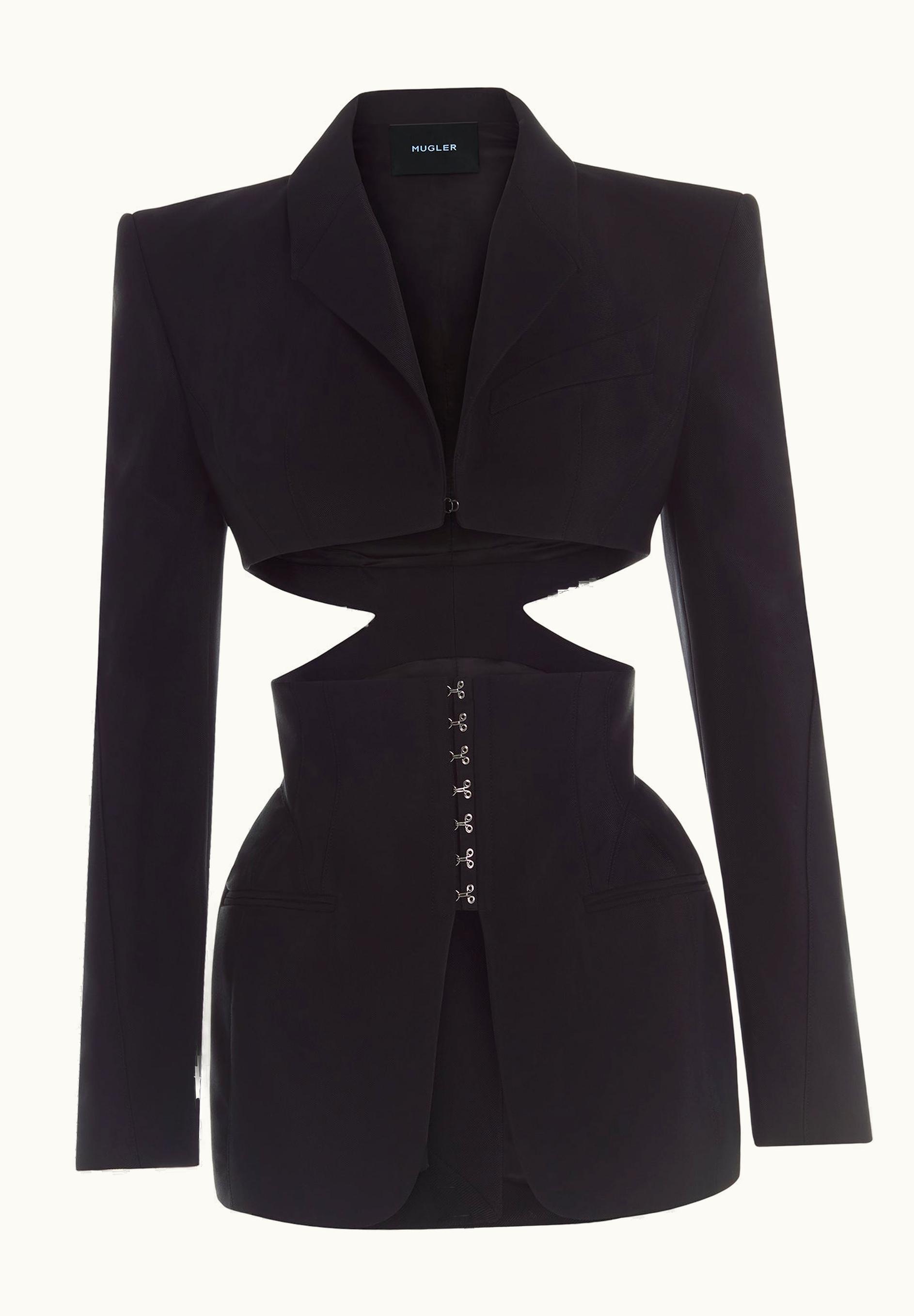 Mugler Mugler Black Cropped Corset Jacket