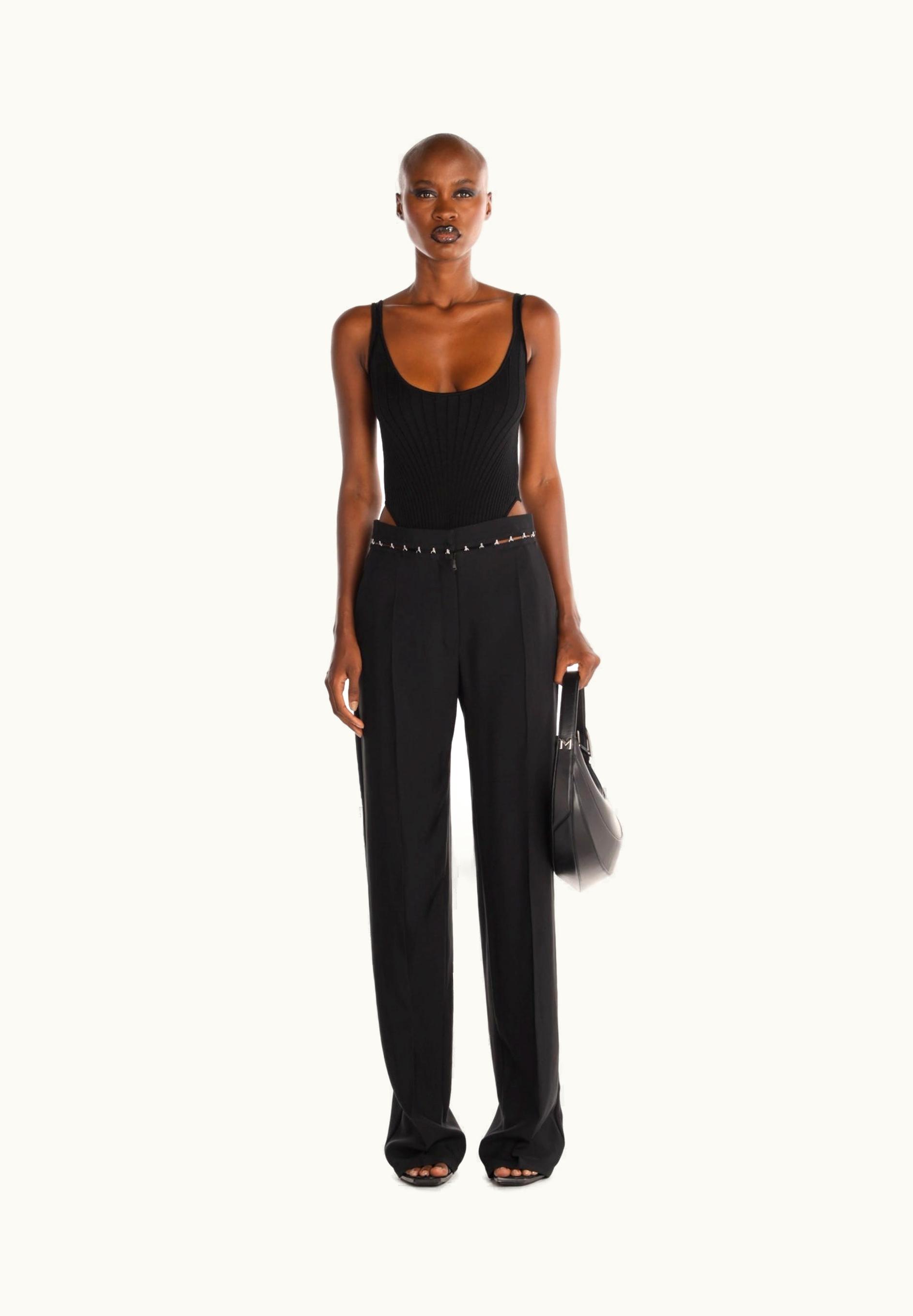 Mugler Mugler Black Knitted Tank Bodysuit