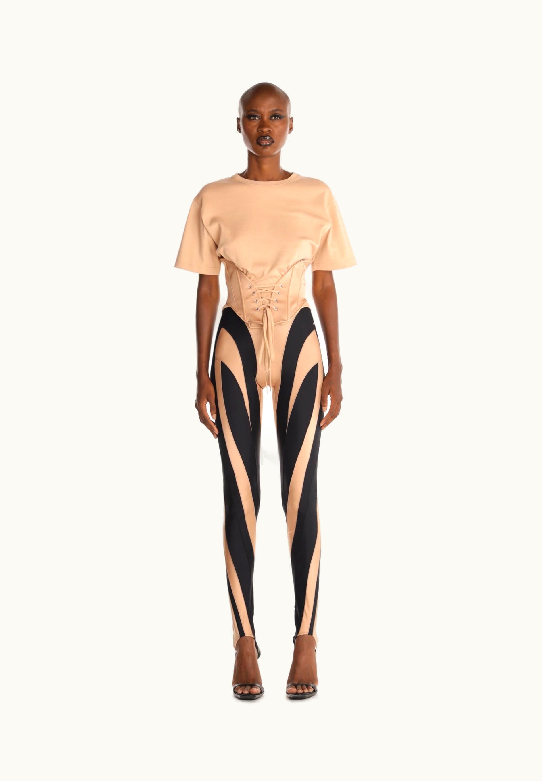 Mugler Mugler Tan Corseted t-shirt