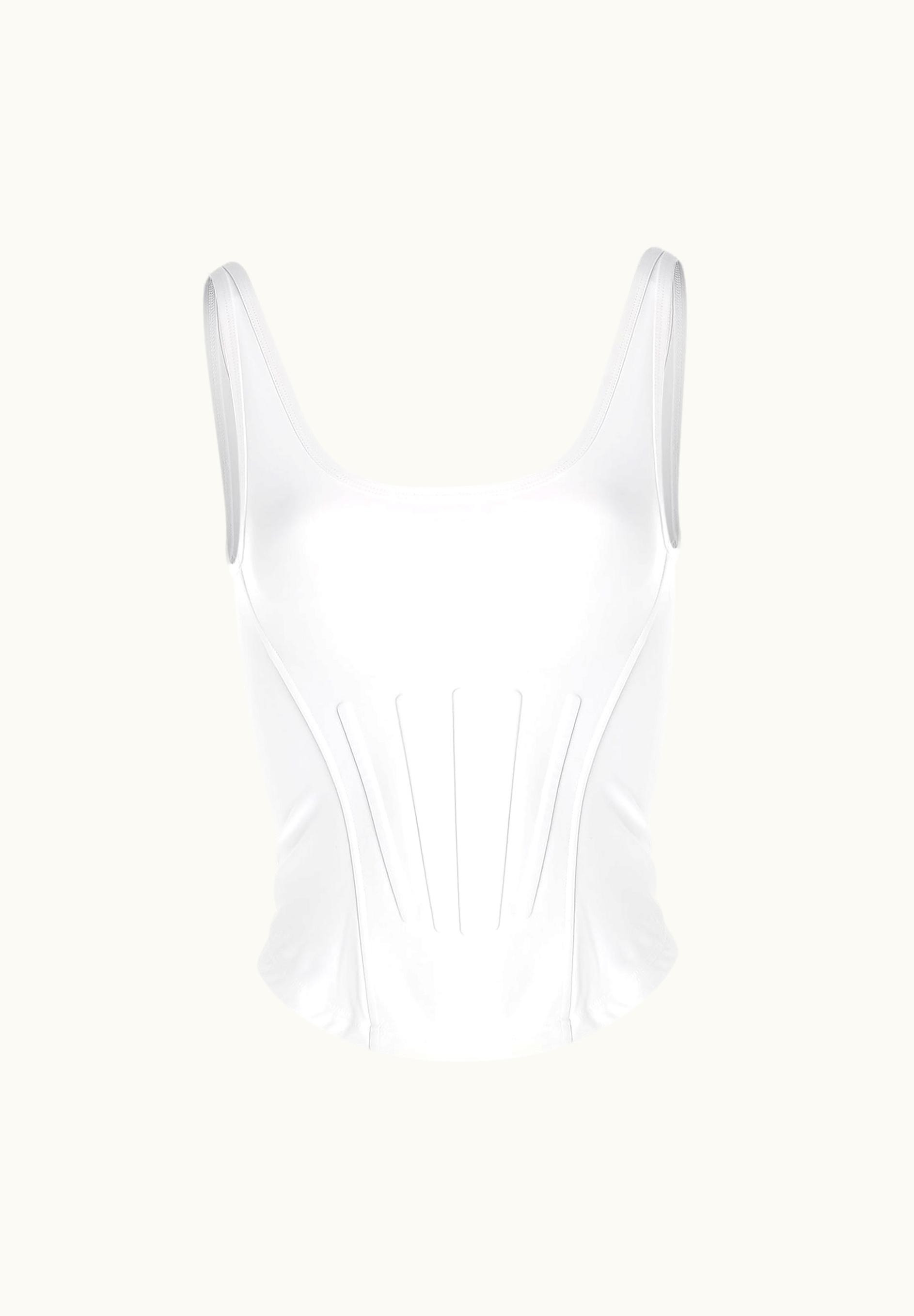 Mugler Mugler White Corseted Tank Top