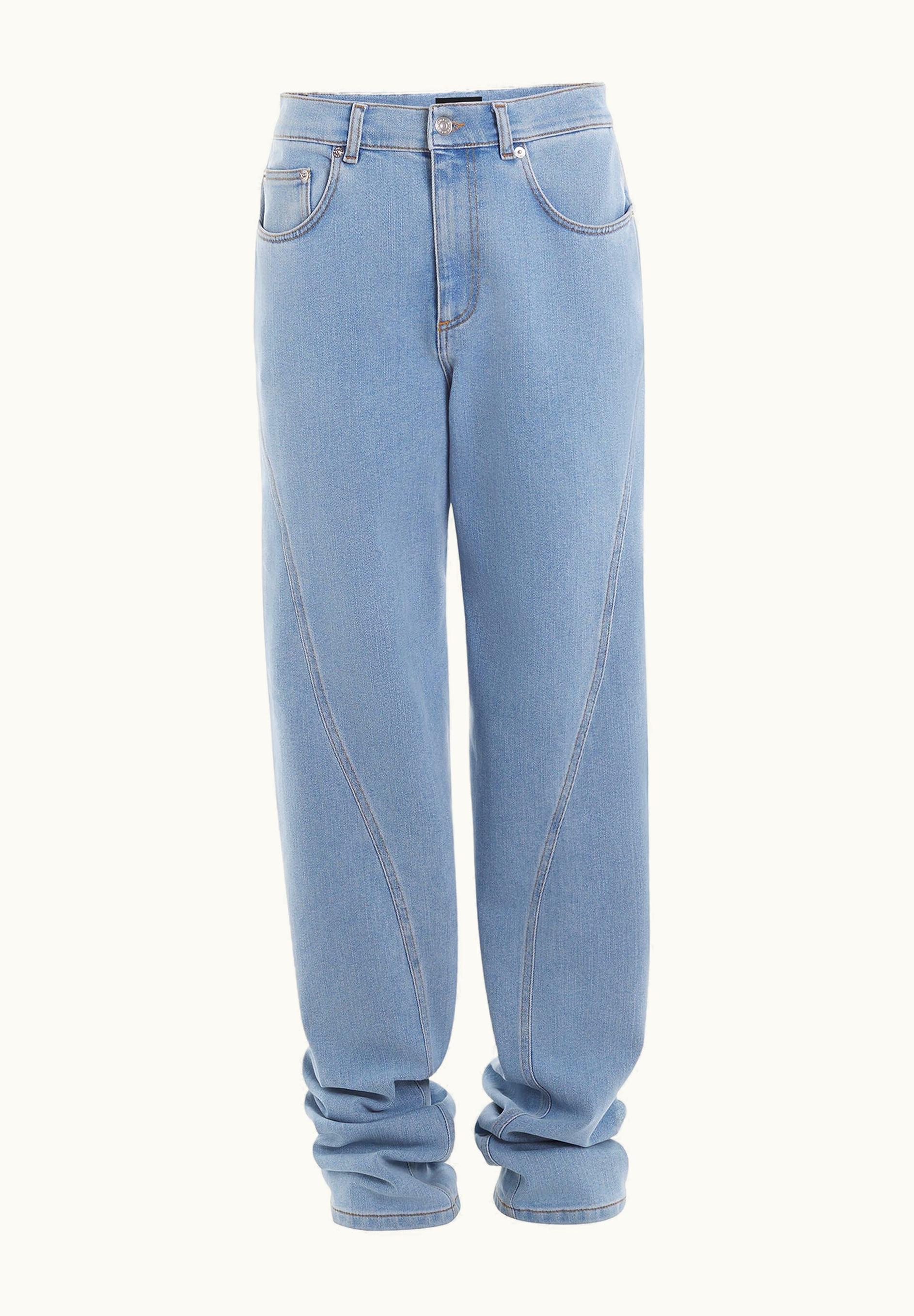 Mugler Mugler Blue Twisted Seam Denim Jeans