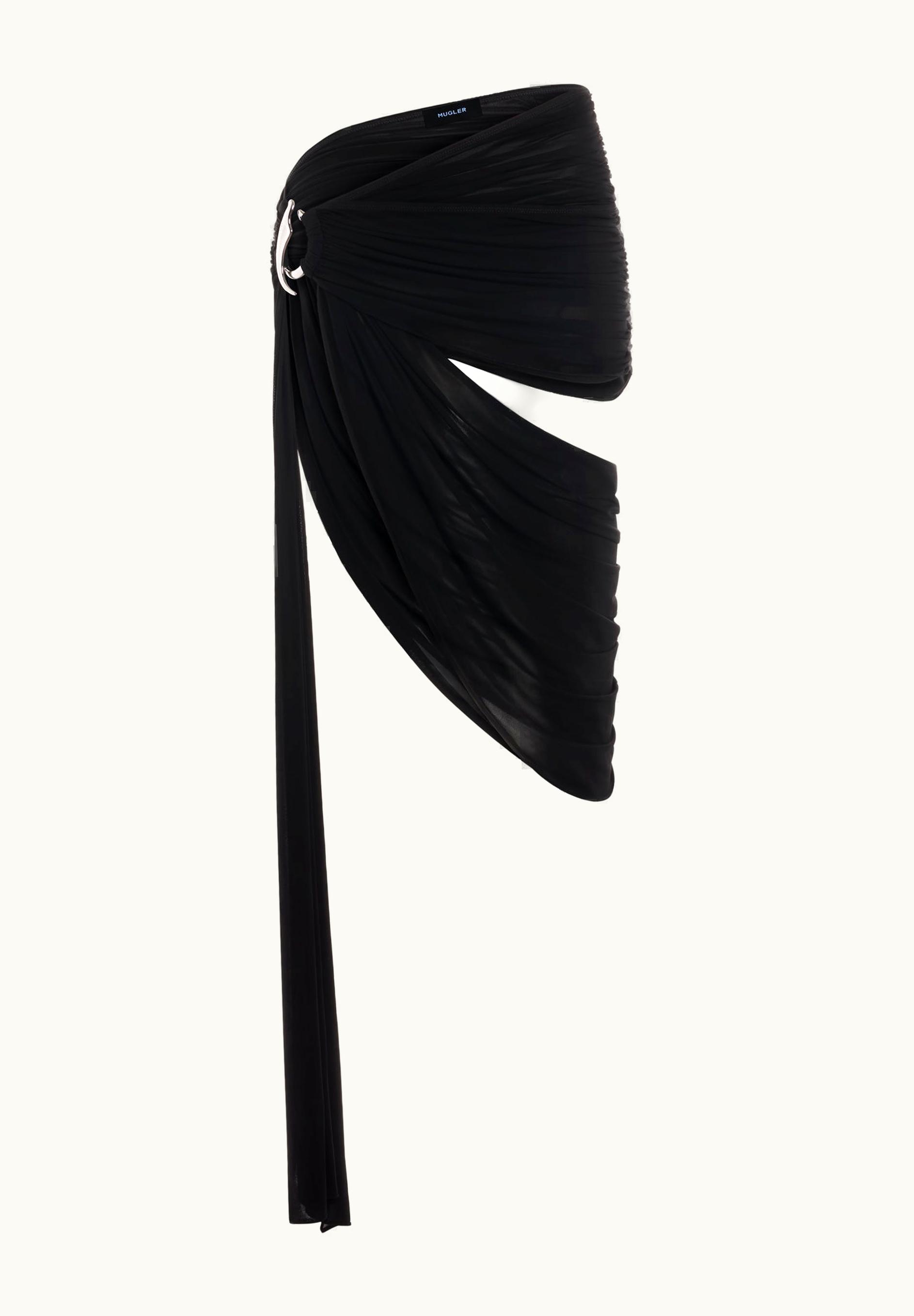 Mugler Mugler Black Crepe Swim Sarong