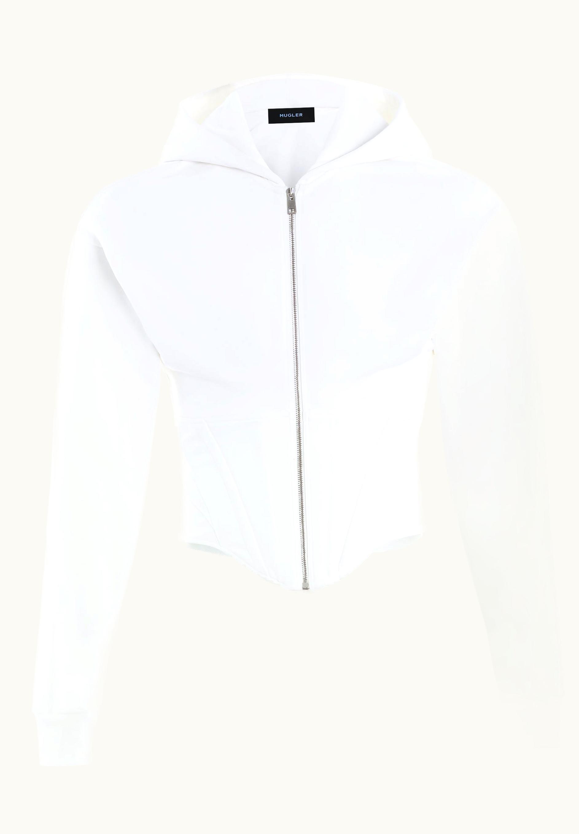 Mugler Mugler White Corseted Hoodie