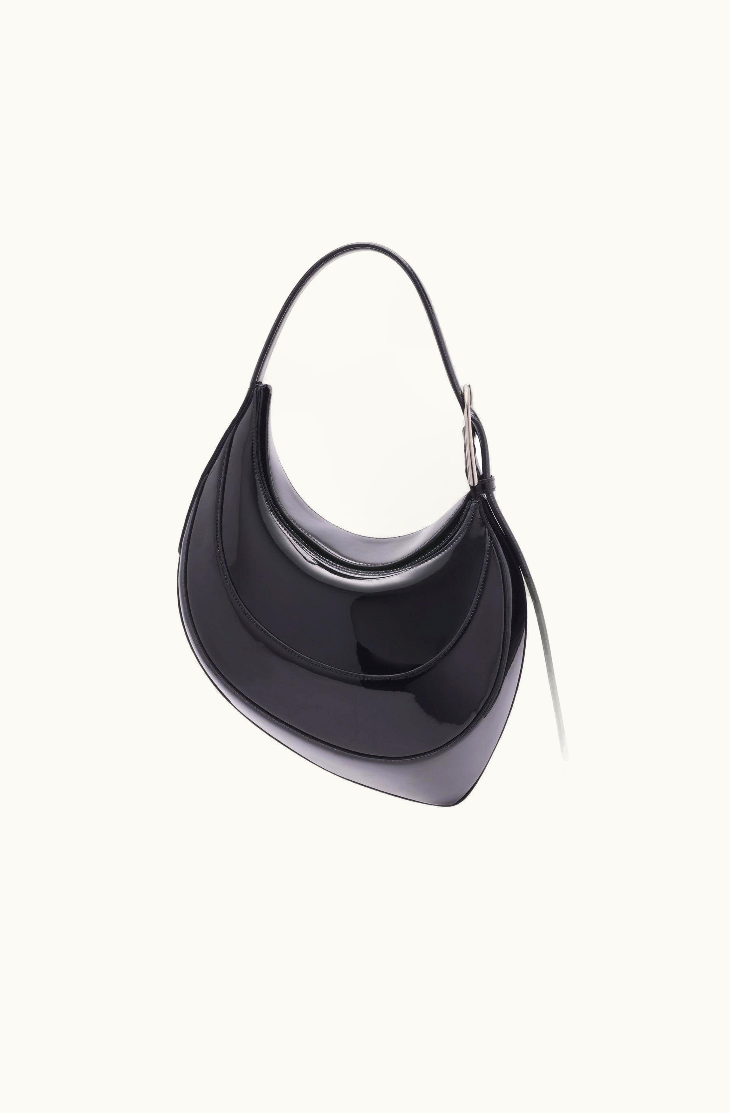 Mugler Mugler Small Black Patent Spiral Curve 02