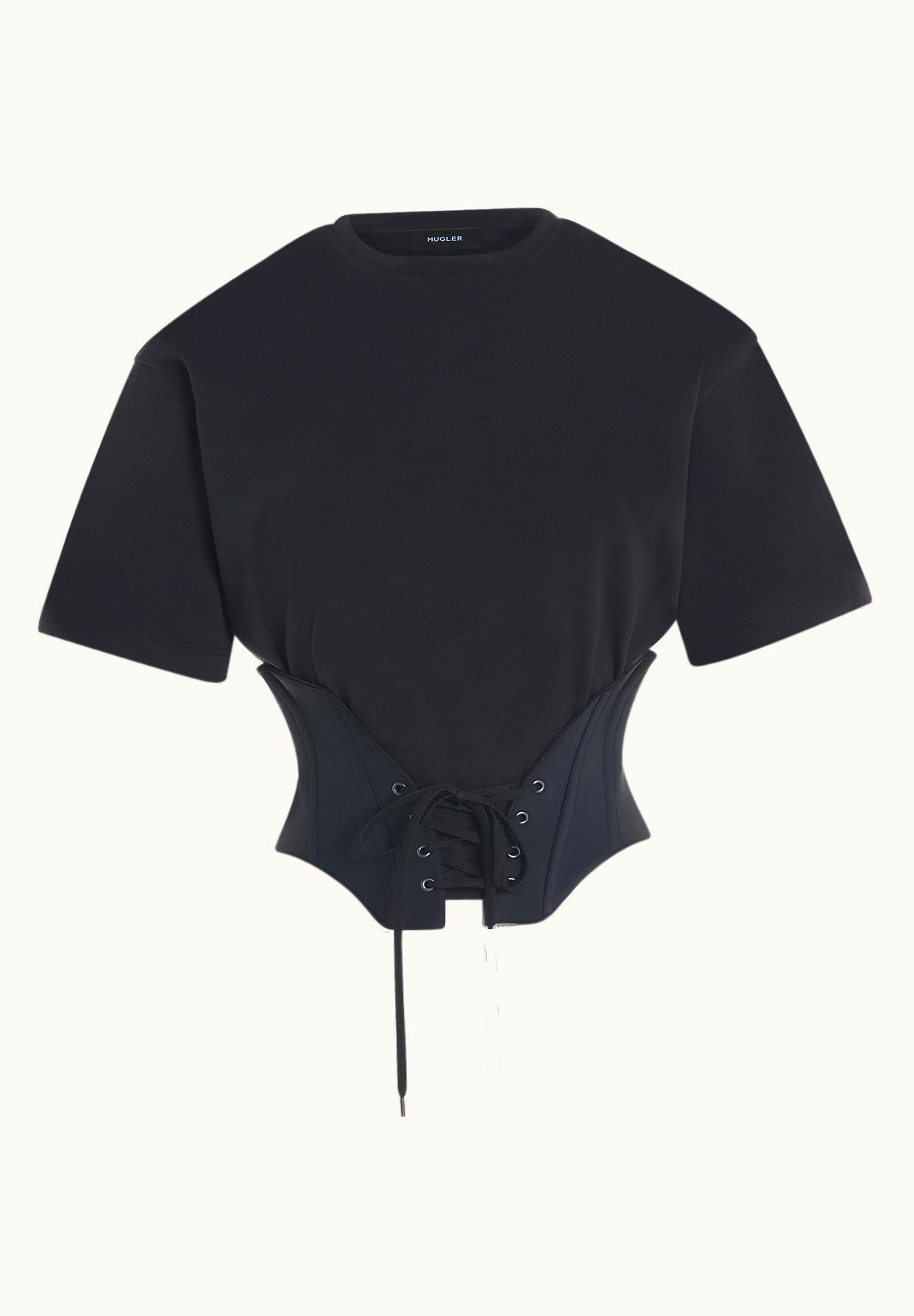 Mugler Mugler Black Corseted t-shirt