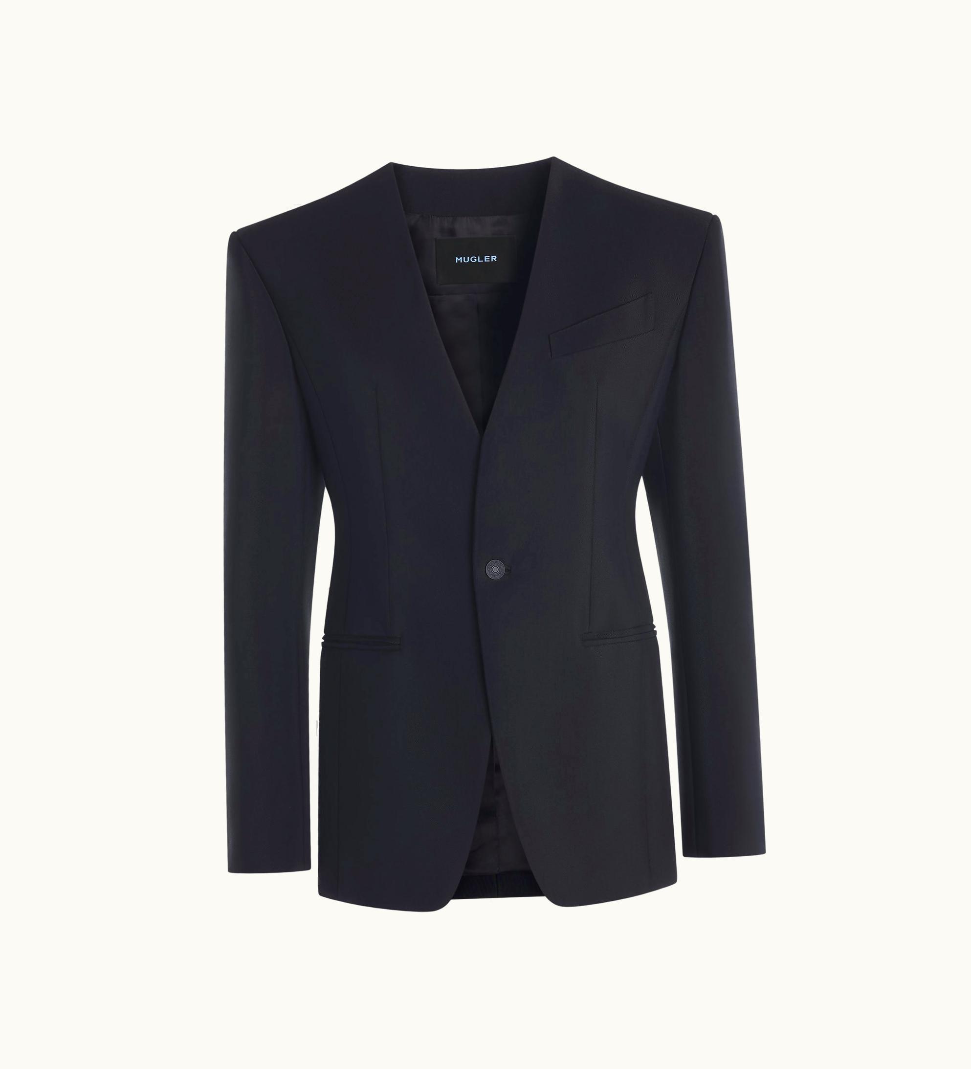 Mugler Mugler Black Collarless Jacket