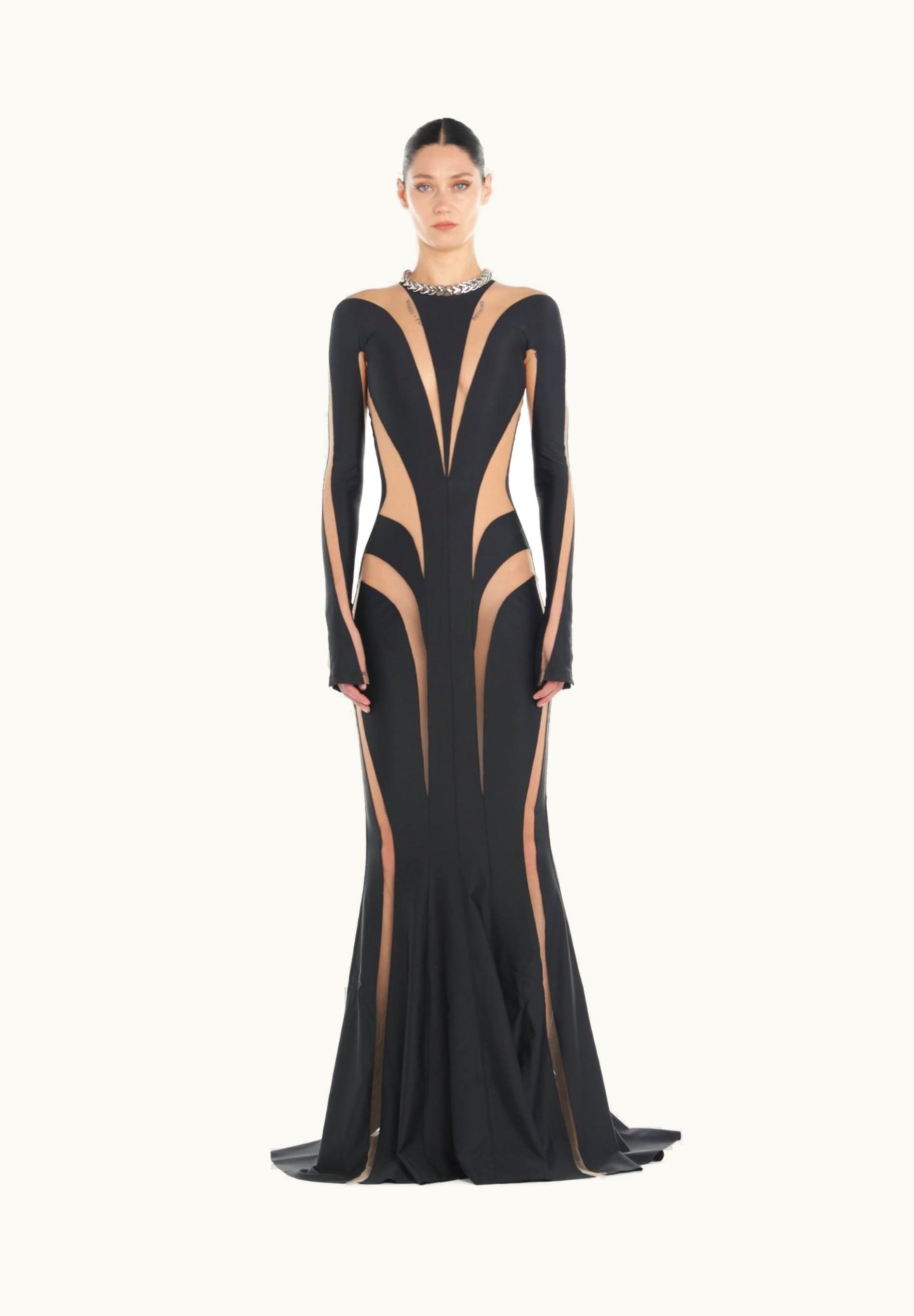 Mugler Mugler Black Illusion Body Shaping Gown