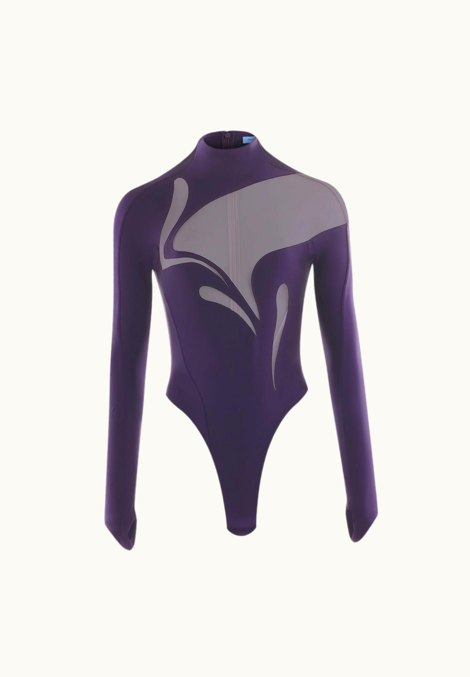 Mugler Mugler Purple Swirly Bodysuit