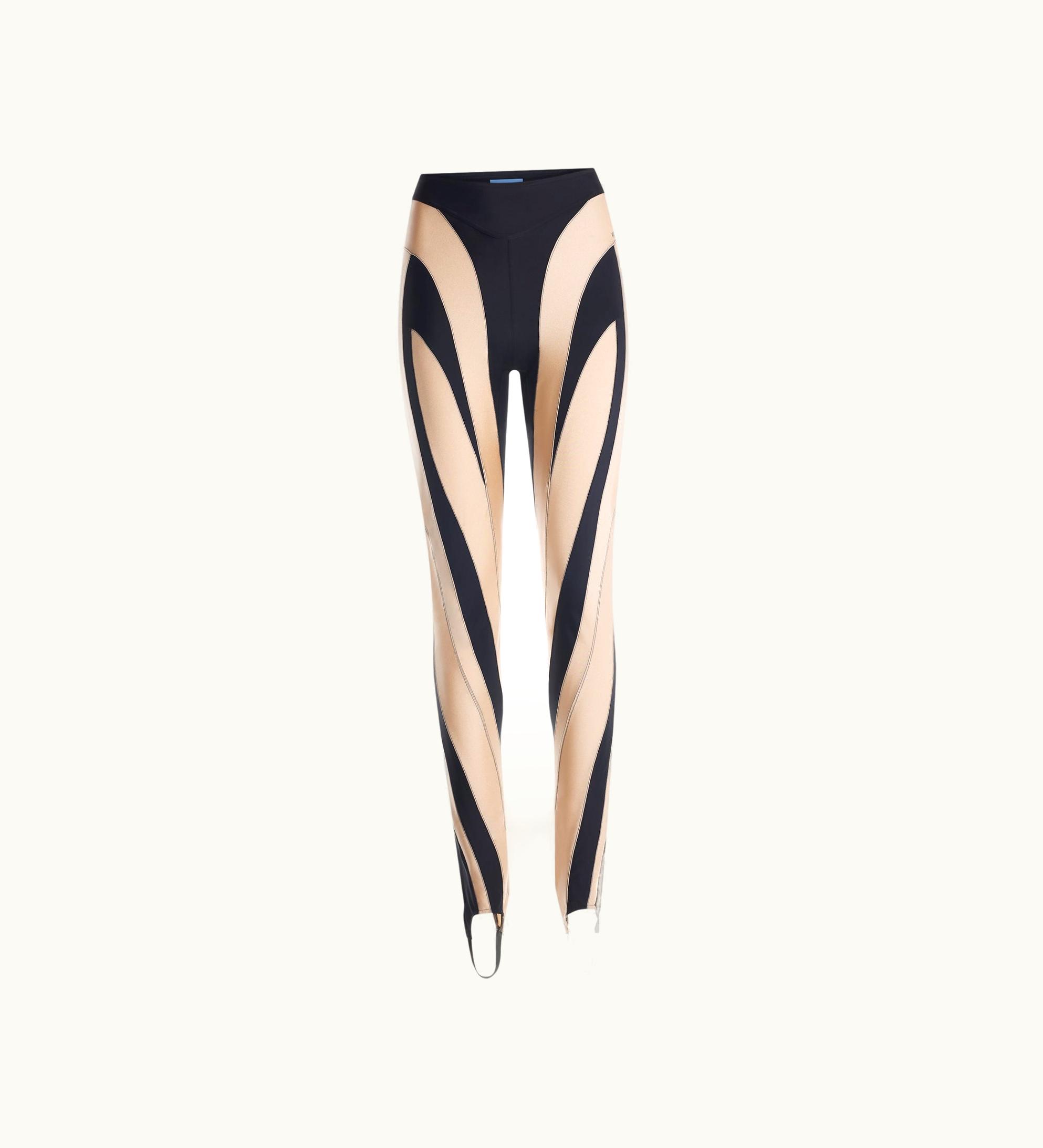 Mugler Mugler Black Powder Color Opaque Spiral Leggings