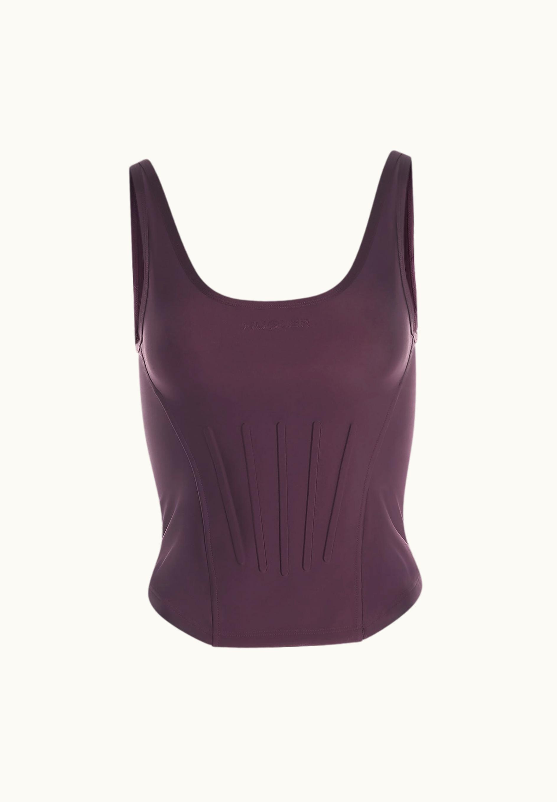 Mugler Mugler Dark Raisin Corseted Tank Top
