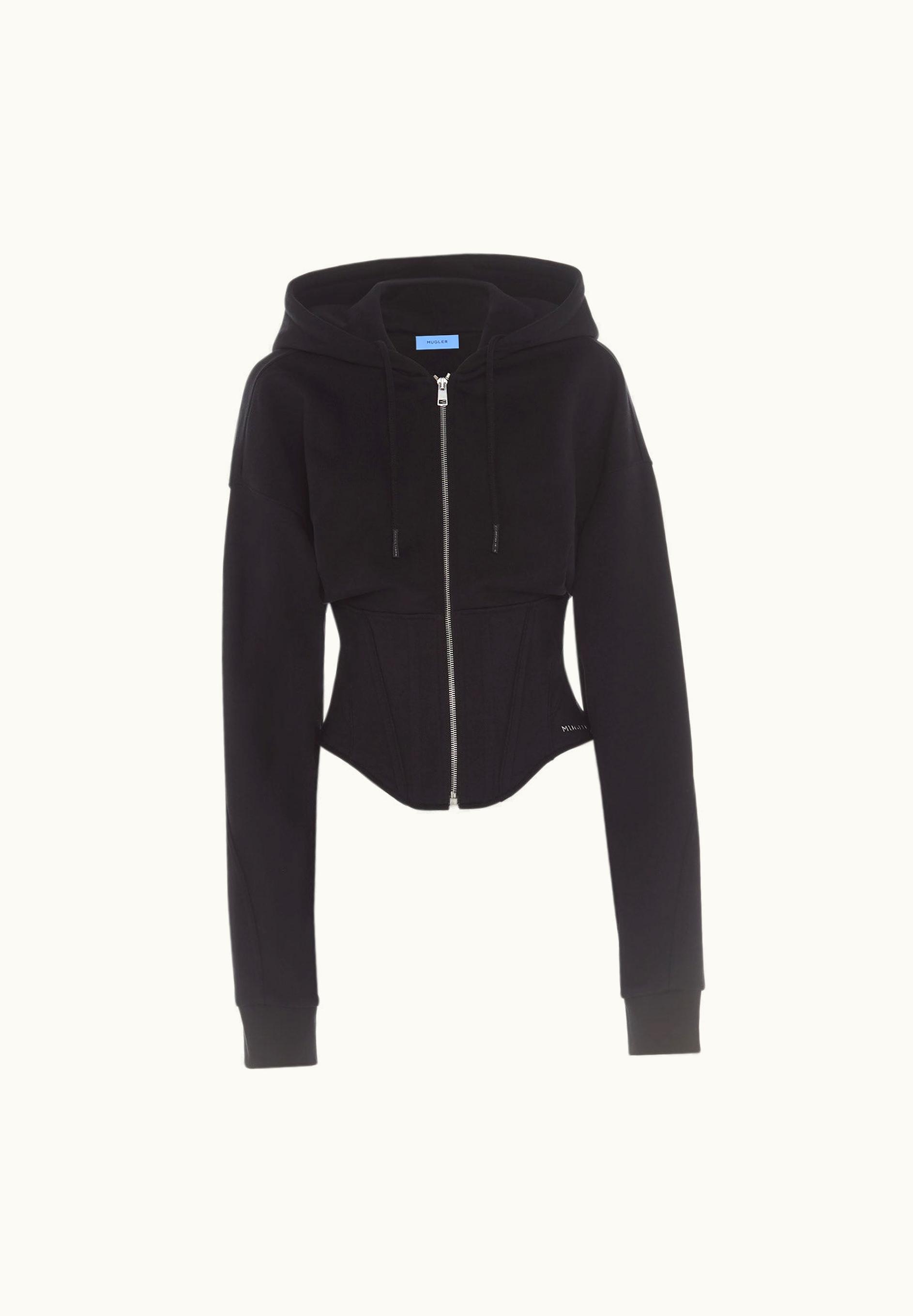 Mugler Mugler Black Corseted Hoodie