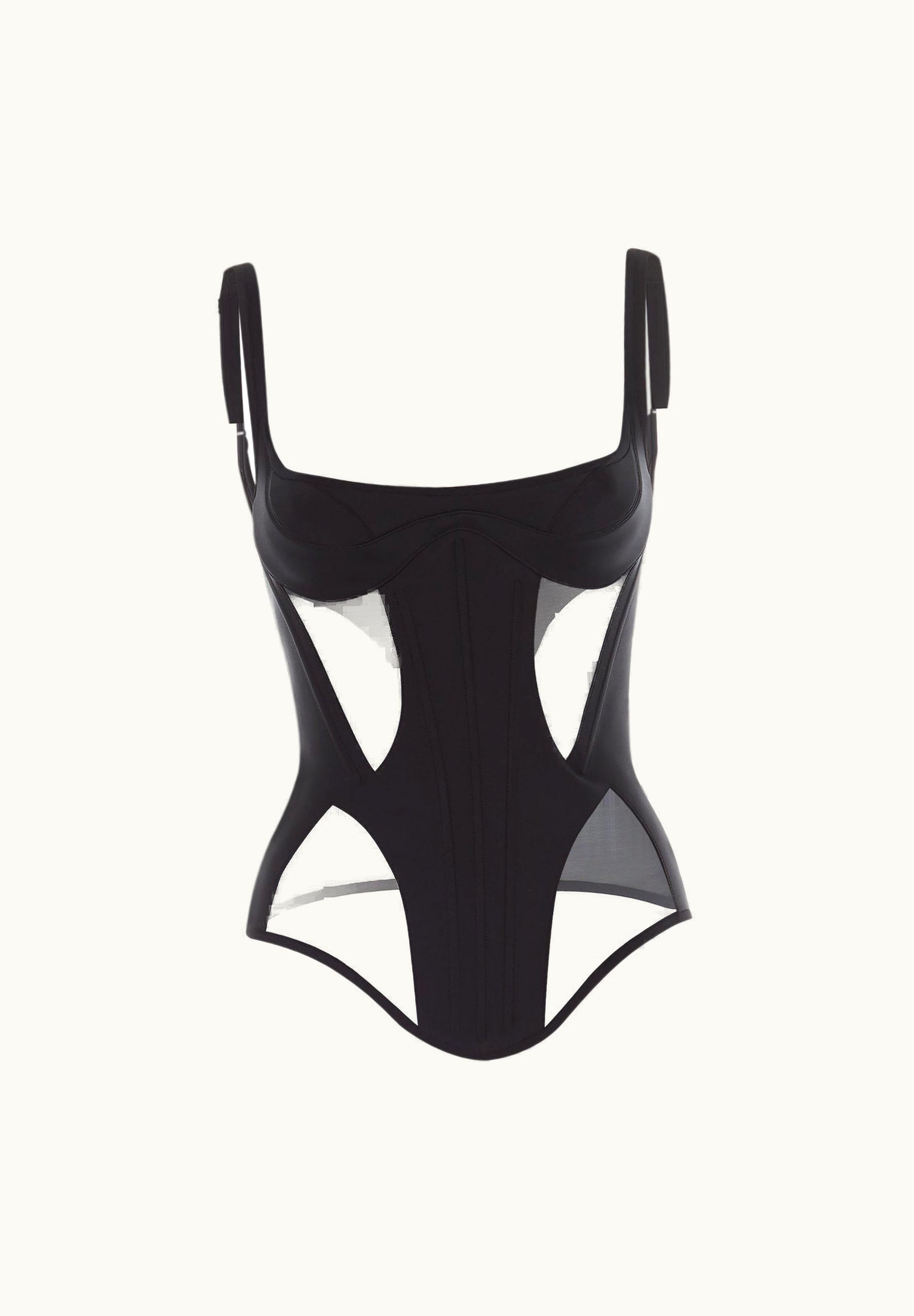 Mugler Mugler Black Bonded Illusion Corset