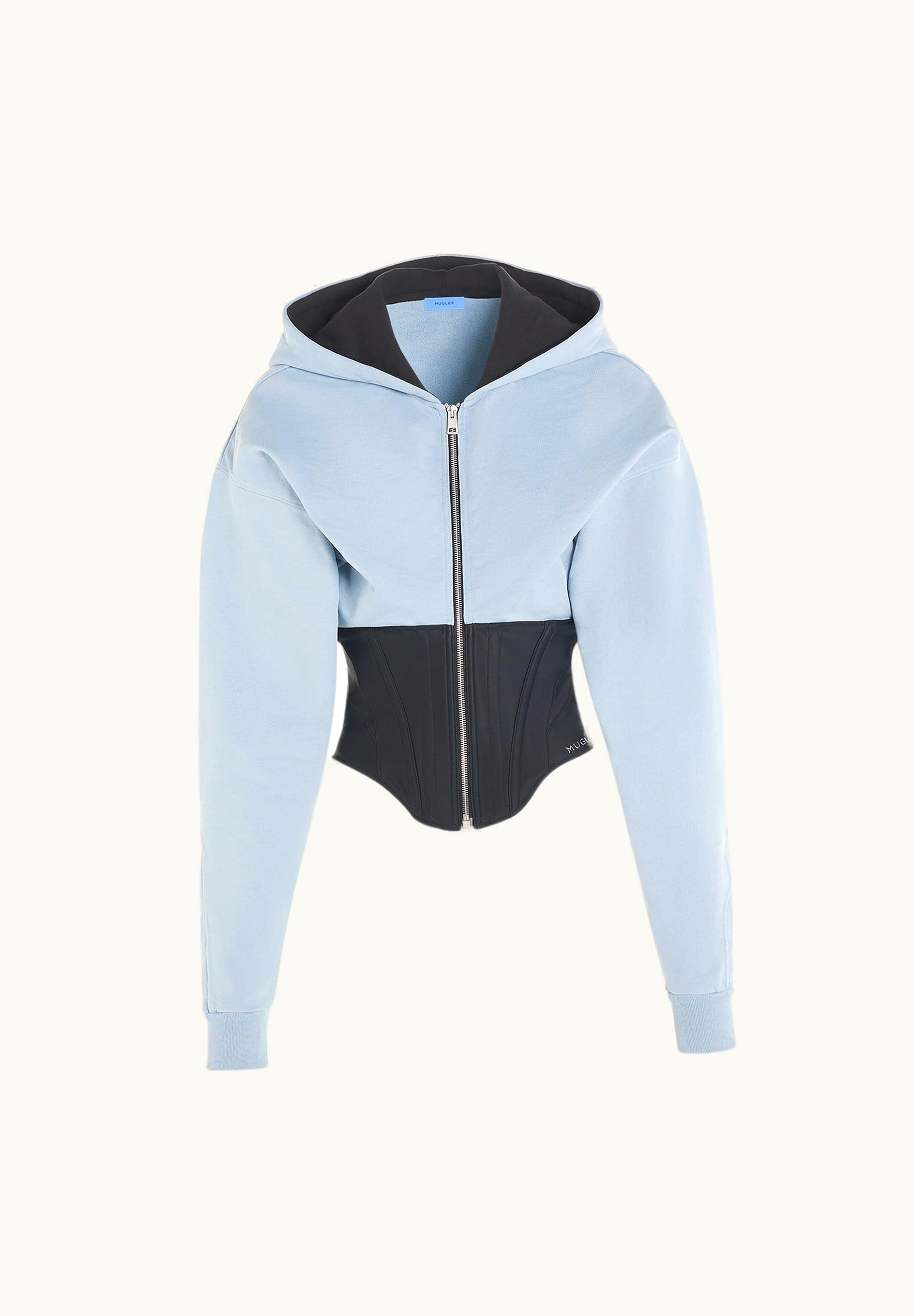 Mugler Mugler Blue Corseted Hoodie