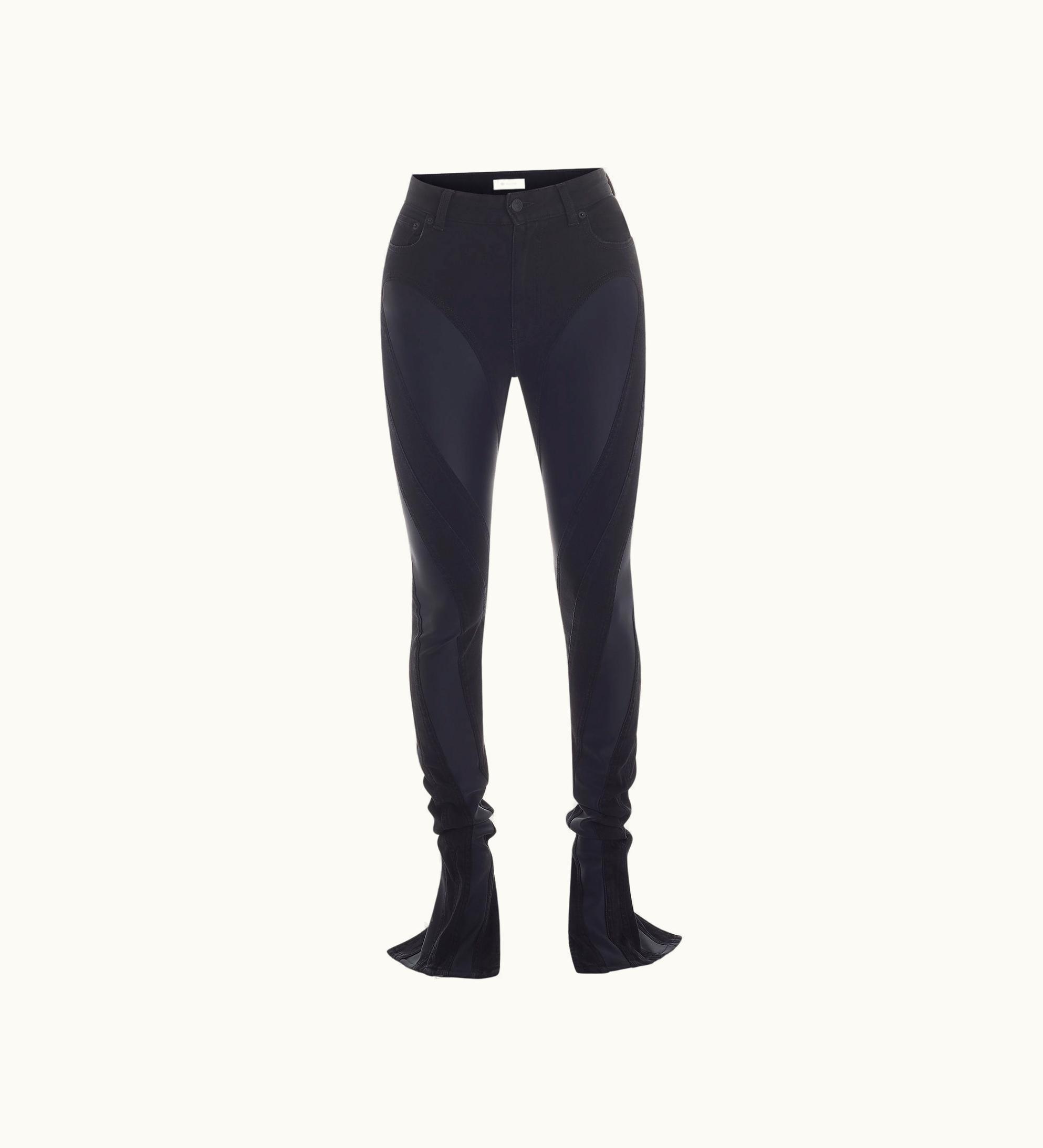 Mugler Mugler Black Slited bi-color Spiral Jeans
