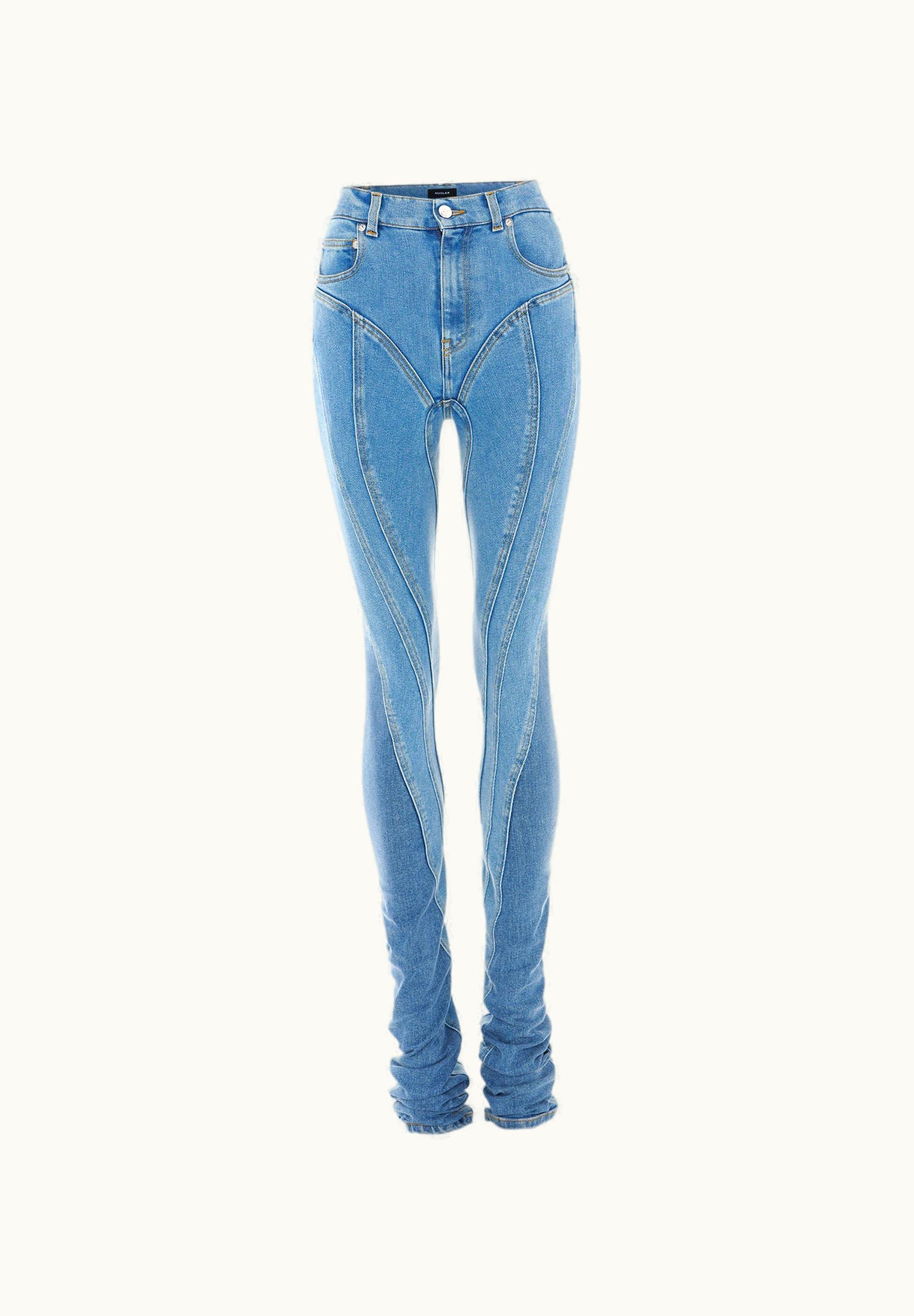 Mugler Mugler Dark Blue bi-color Spiral Jeans