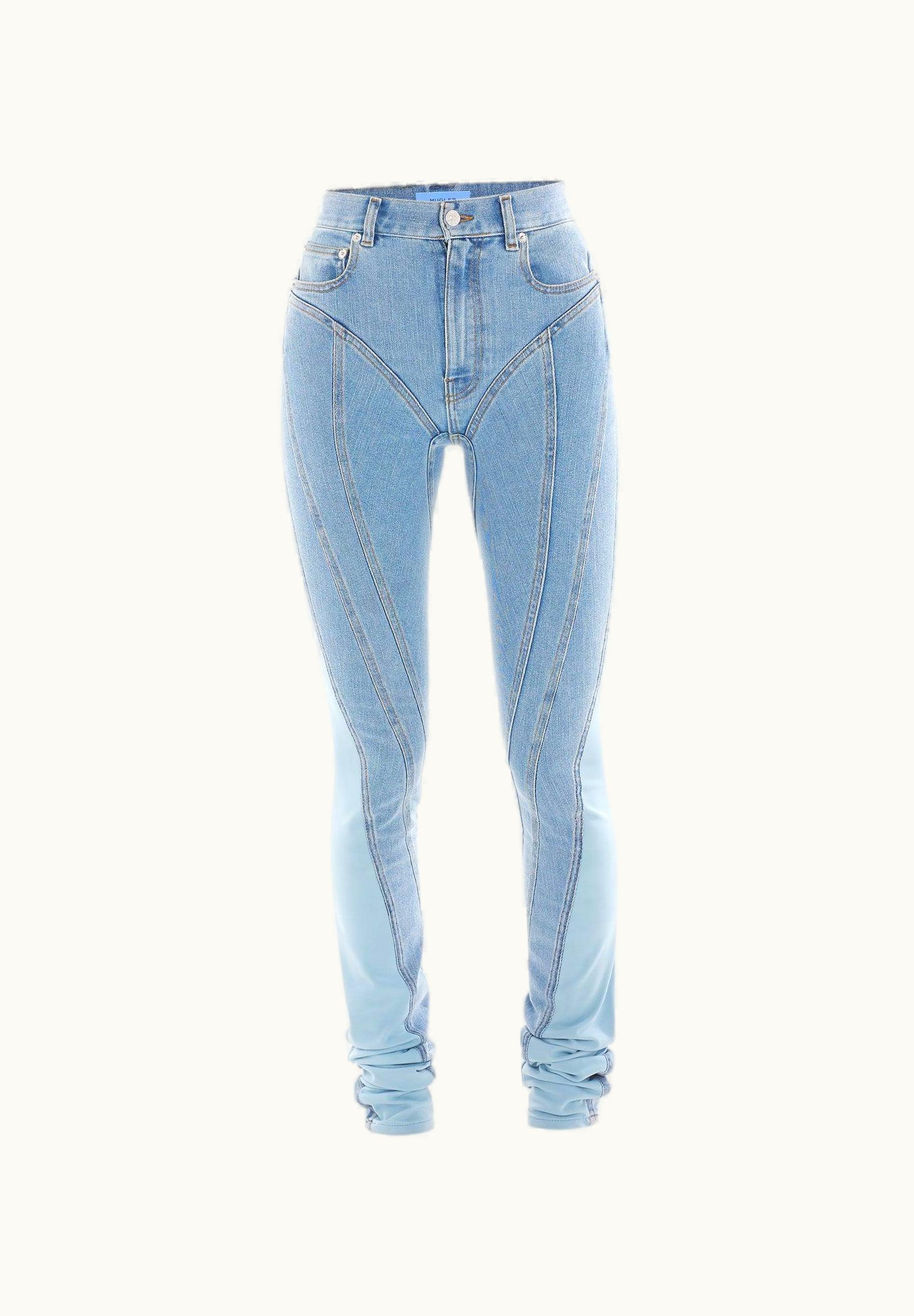 Mugler Mugler Light Blue bi-color Spiral Jeans