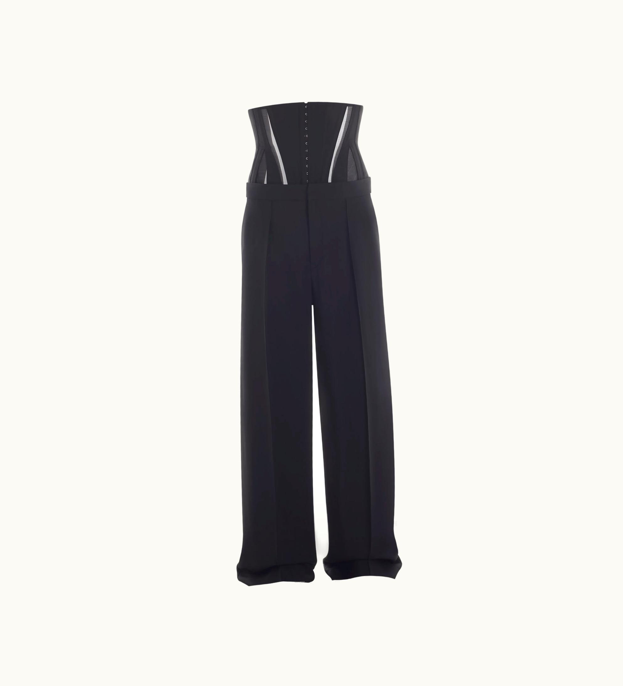 Mugler Mugler Black Tailored Corset Trousers 23W1PA0380182_B1919