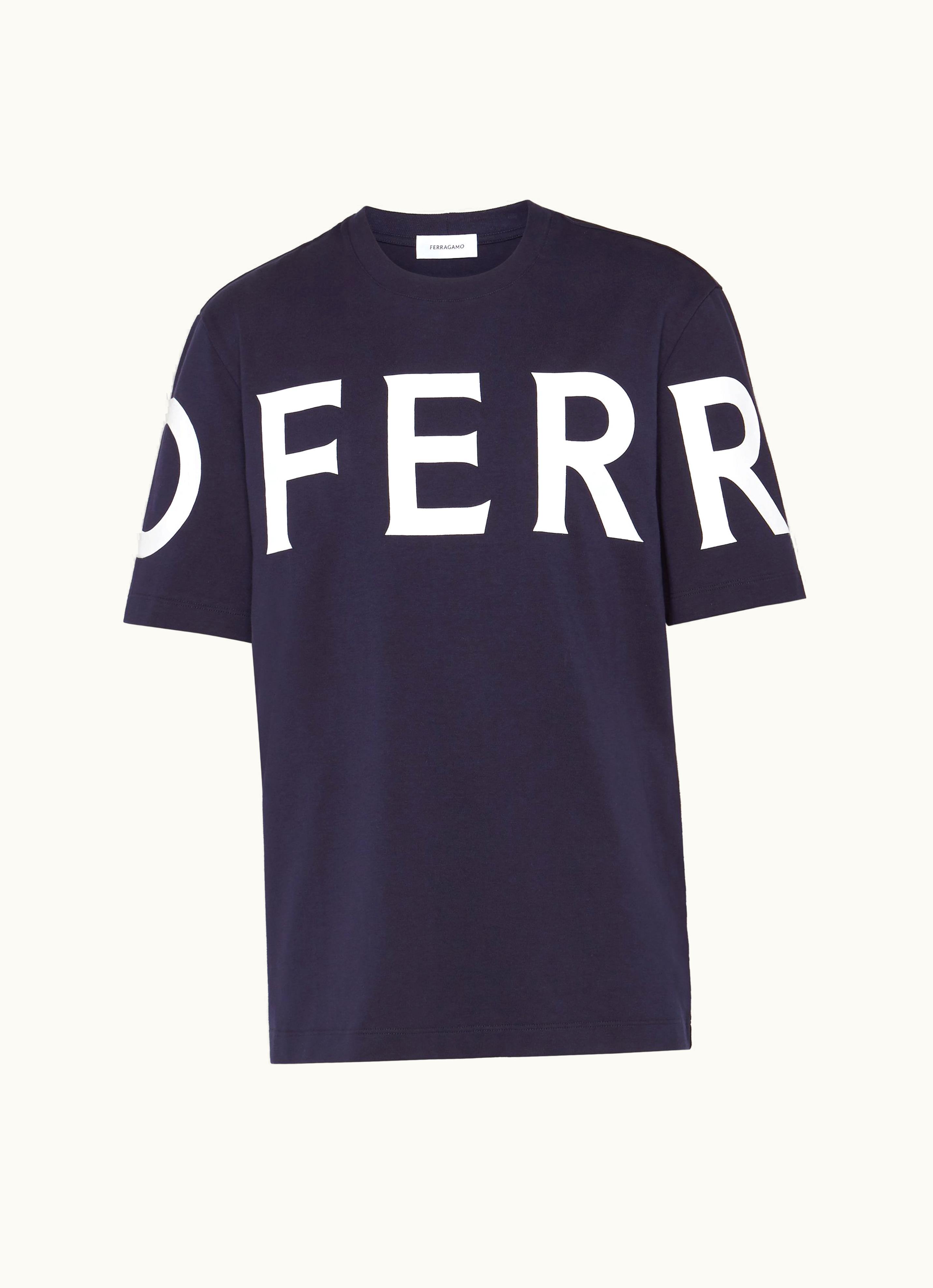 Ferragamo Ferragamo Blue Graphic Logo Short Sleeve T-Shirt Polos & T-Shirts