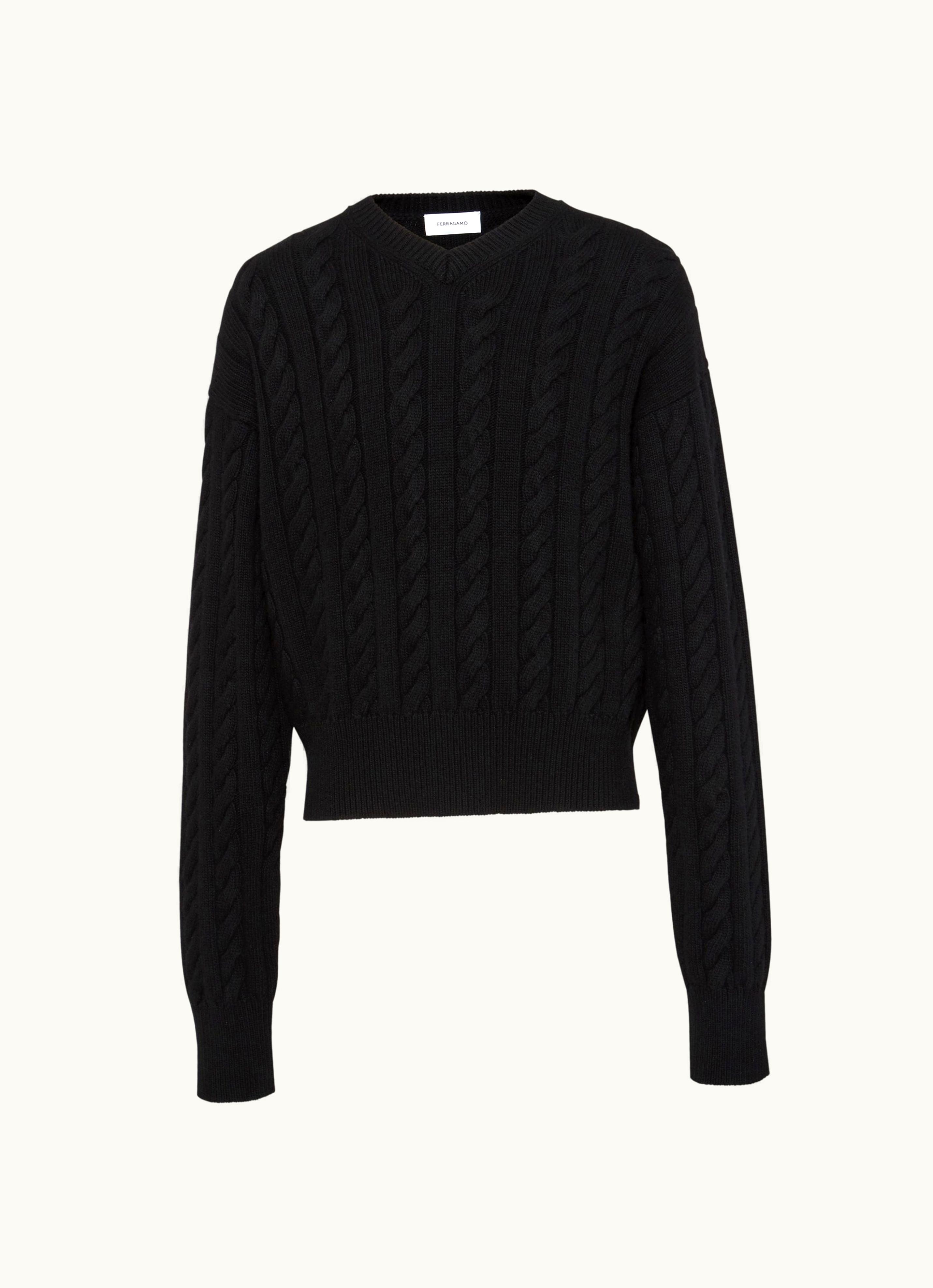Ferragamo Ferragamo Cable Knit V-neck Sweater Knitwear & Sweatshirts