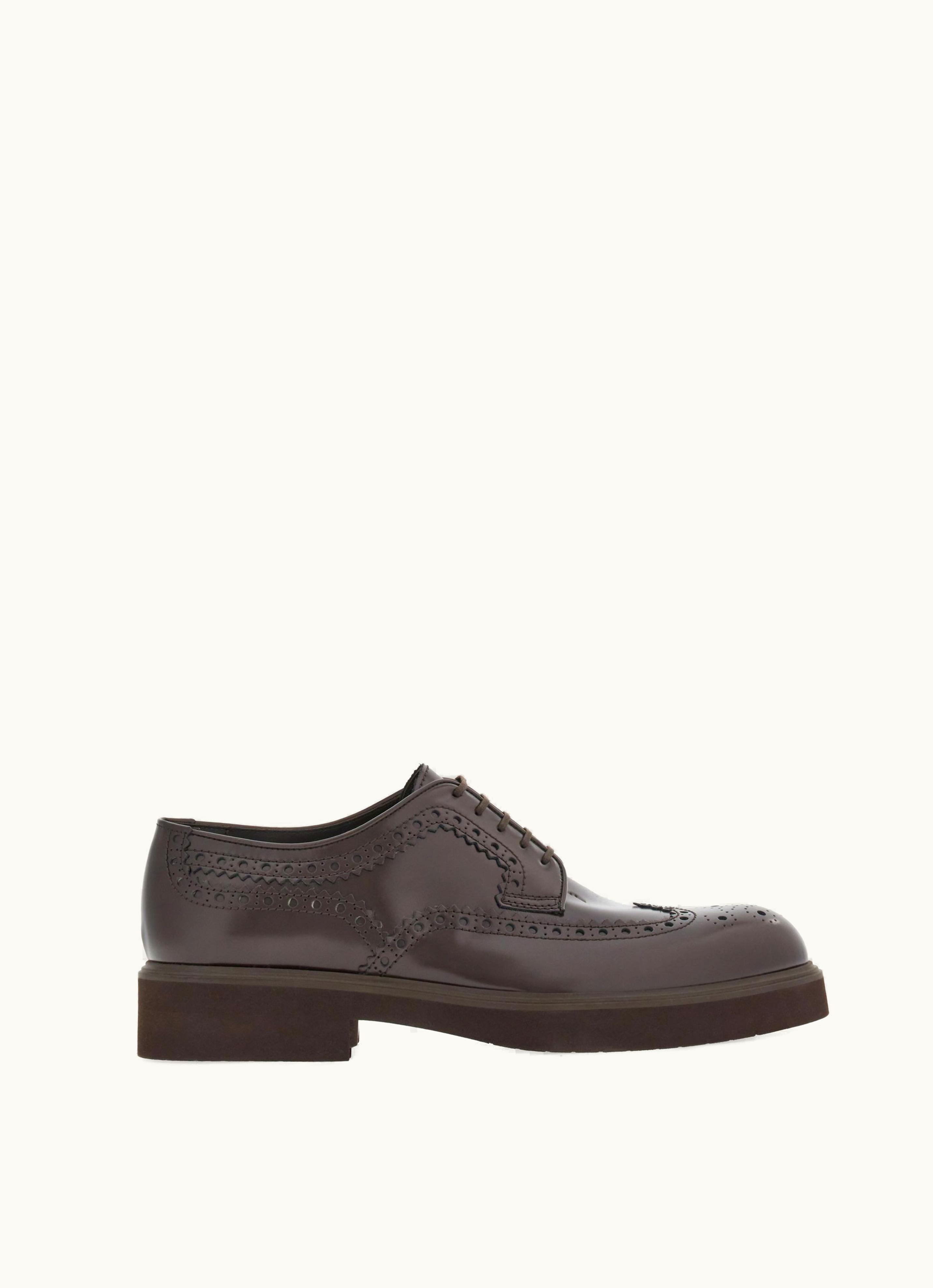 Ferragamo Ferragamo Derby Perforated Brown Lace-Up Oxfords