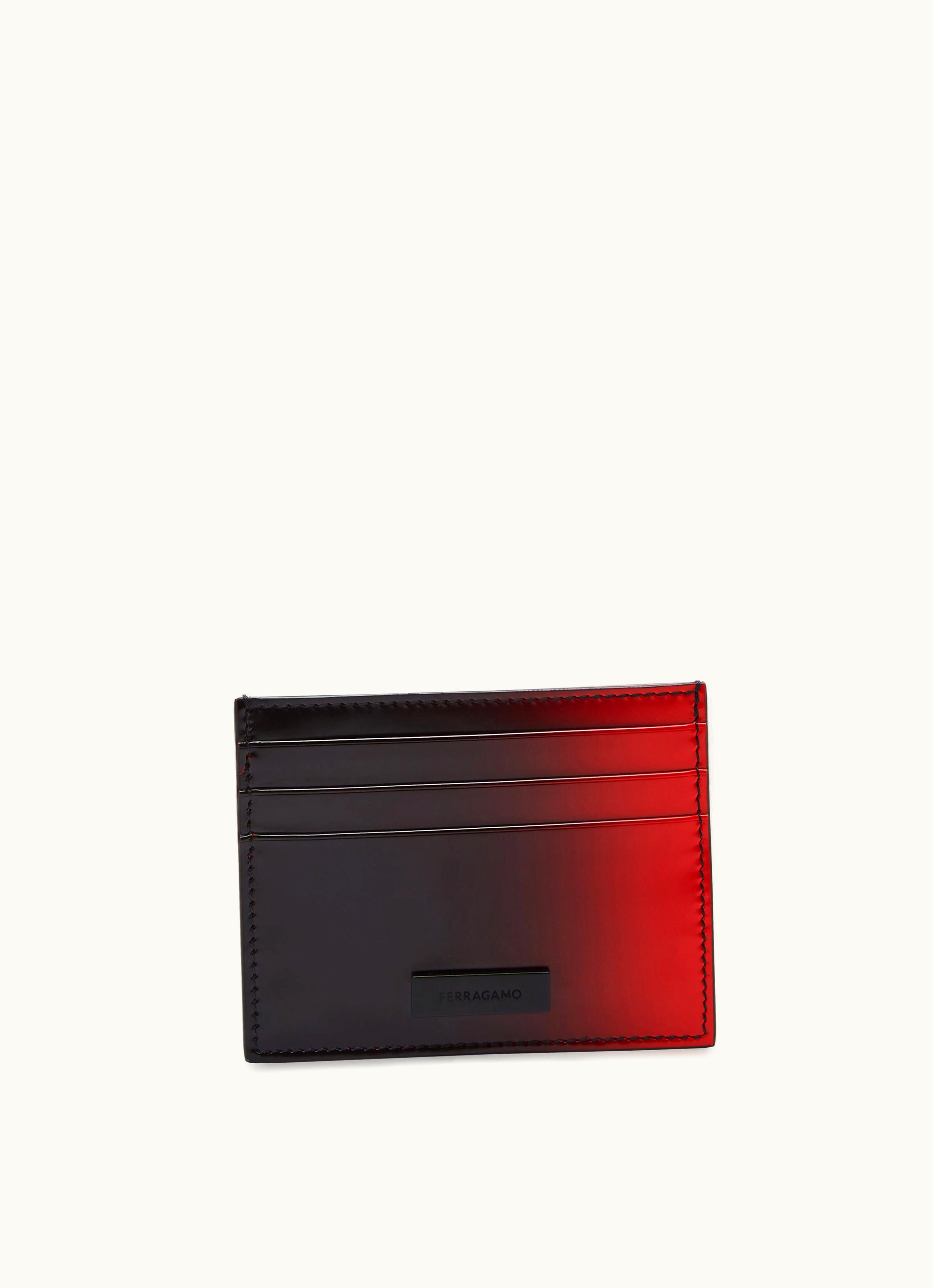 Ferragamo Ferragamo Two Tone Wallet & Keychain Set Red