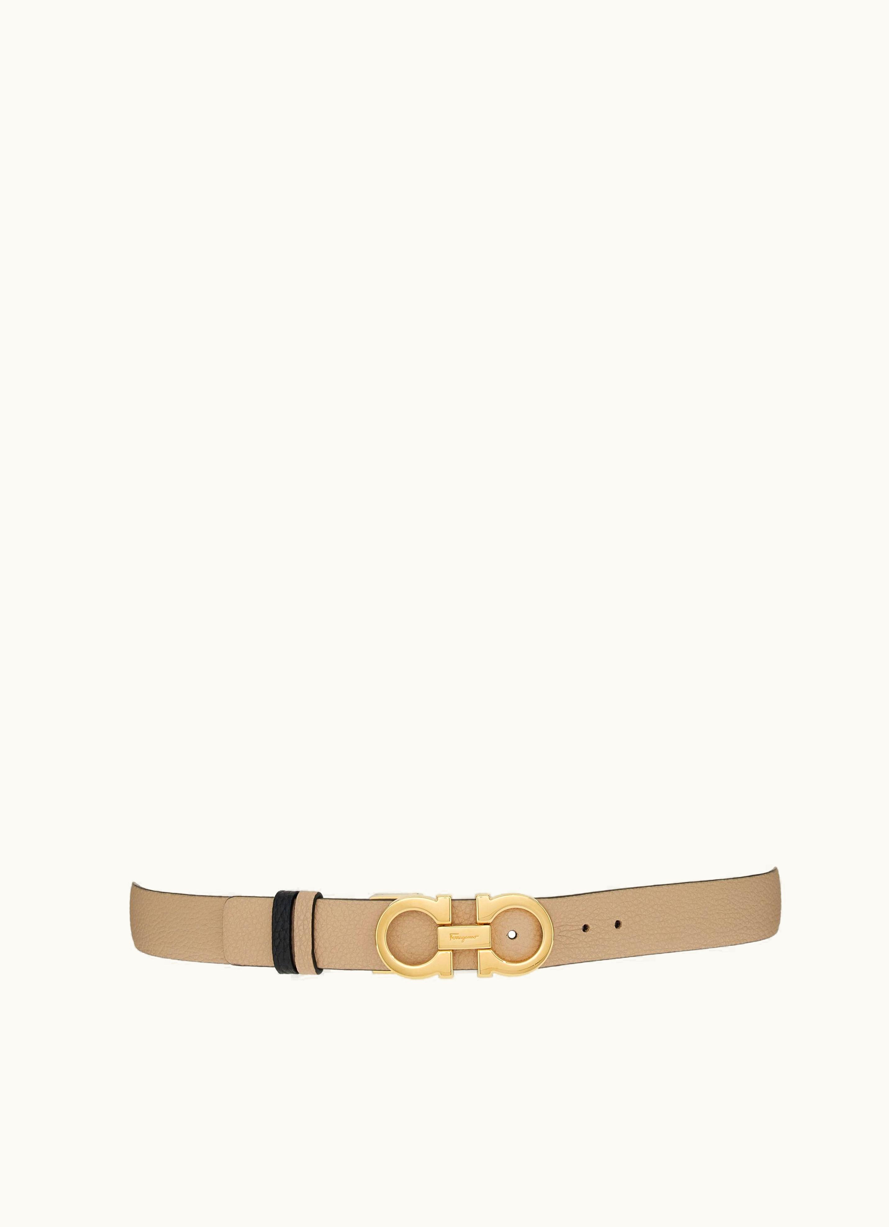 Ferragamo Ferragamo Reversible And Adjustable Gancini Belt Neutrals 759426